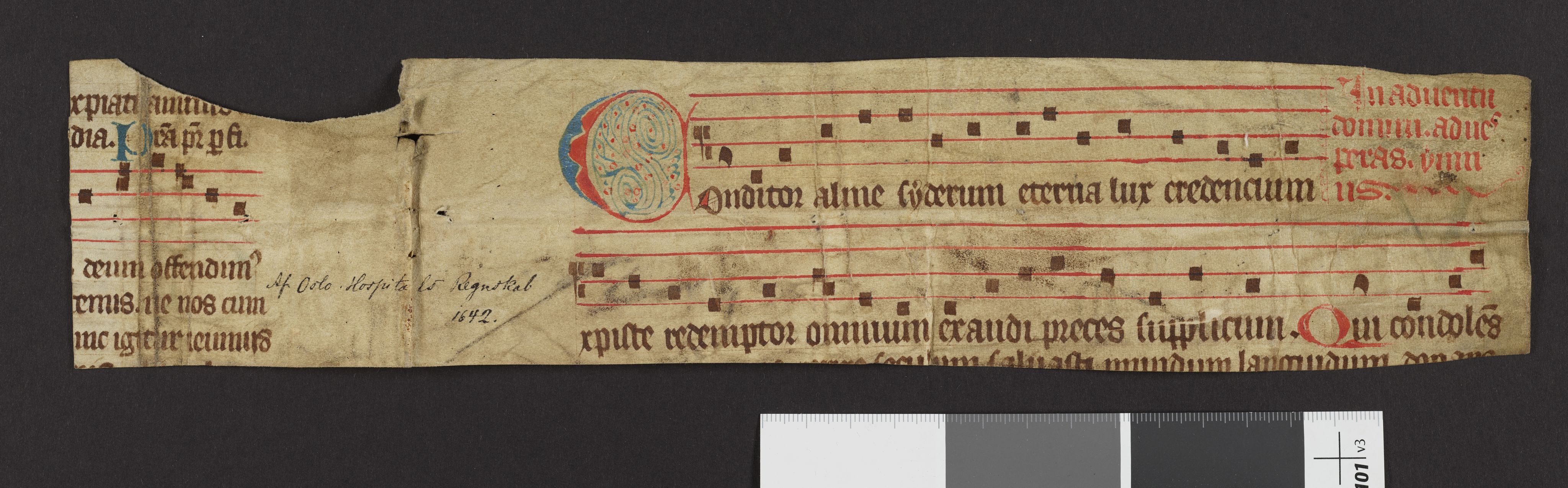 Riksarkivets diplomsamling, AV/RA-EA-5965/F27/F27A/F27Aa/L0041: Latinske fragmenter, fragmentnummer 3508-3599., 1100-1536, s. 7