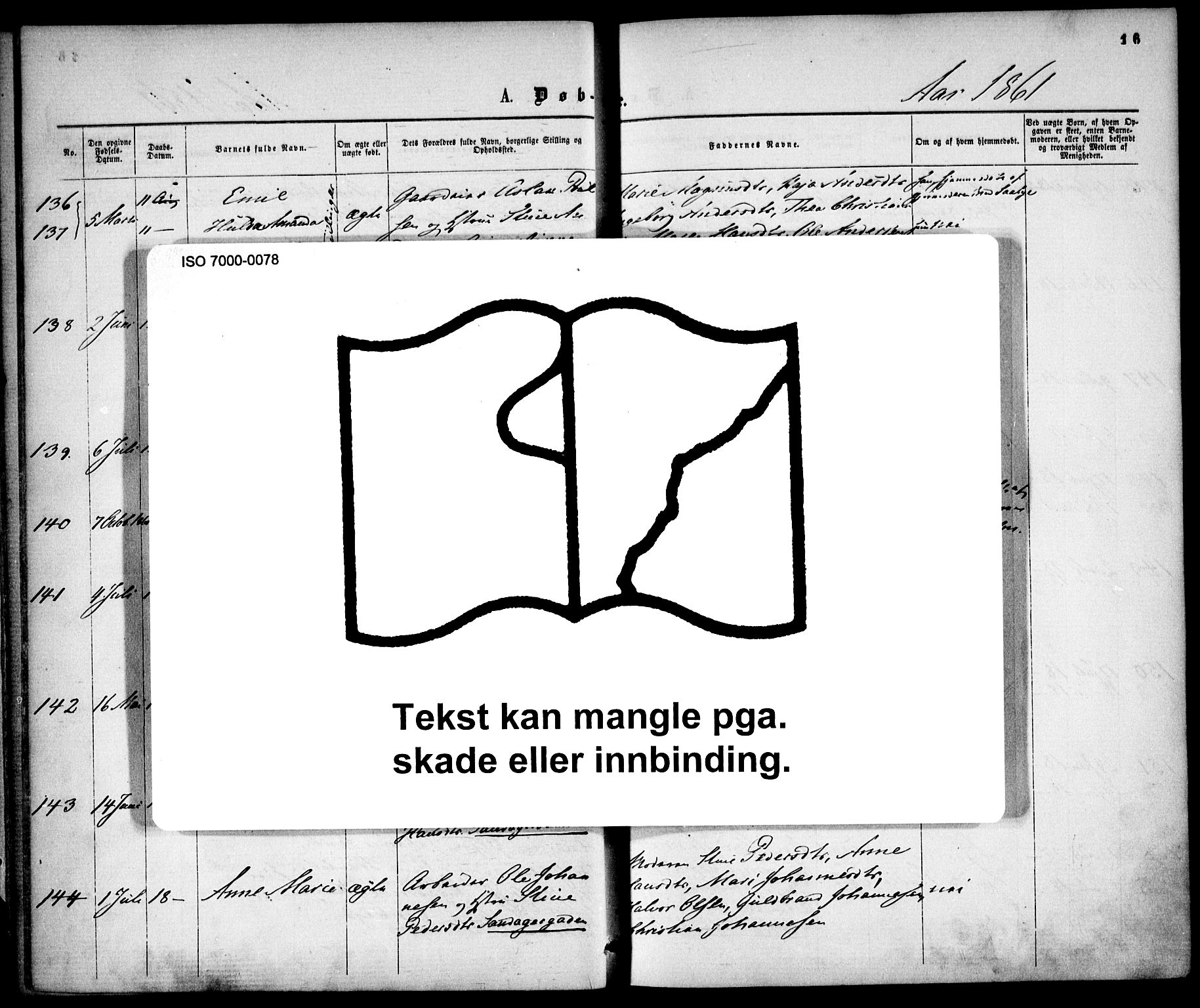 Gamle Aker prestekontor Kirkebøker, AV/SAO-A-10617a/F/L0001: Ministerialbok nr. 1, 1861-1865, s. 16