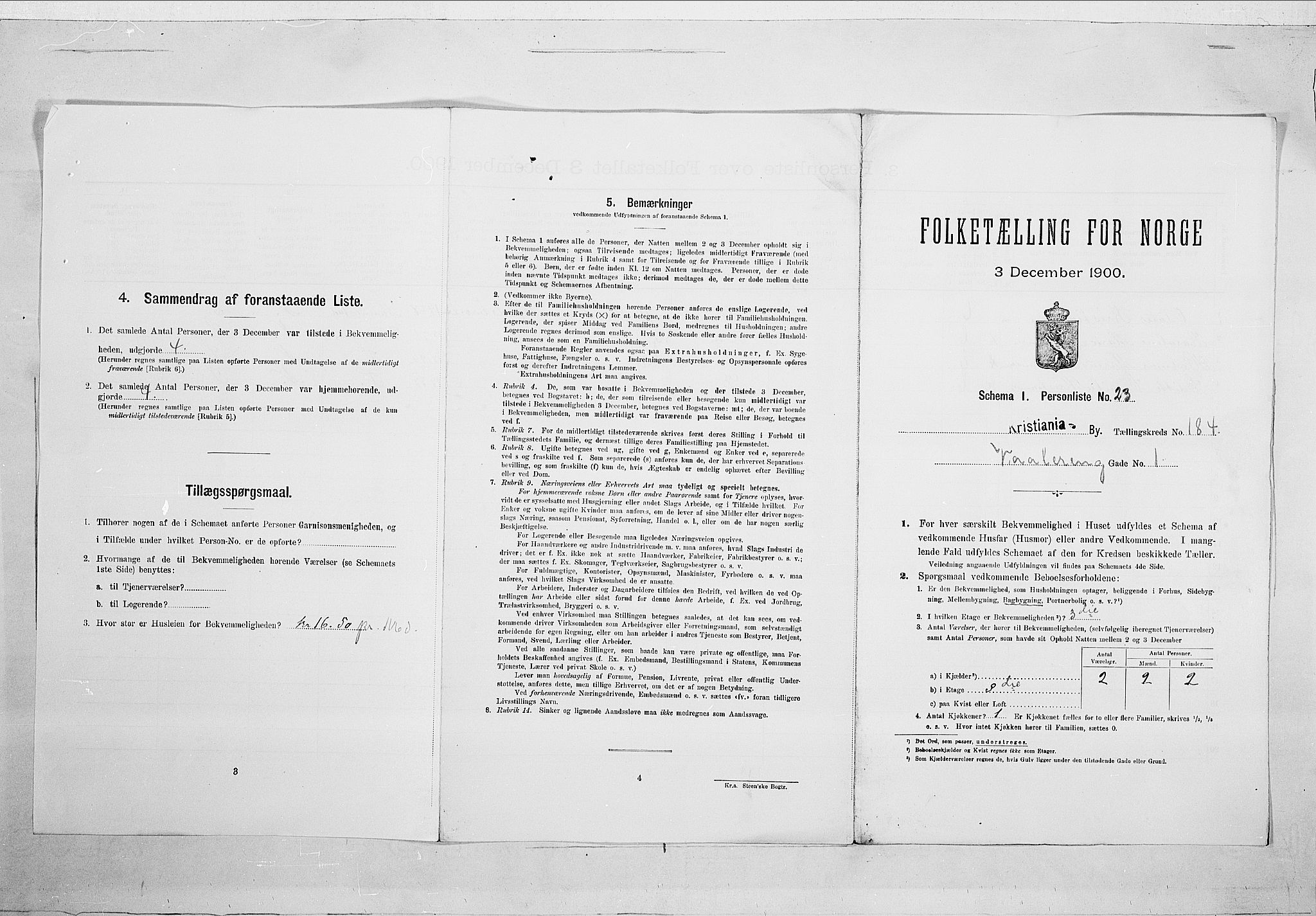 SAO, Folketelling 1900 for 0301 Kristiania kjøpstad, 1900, s. 109193