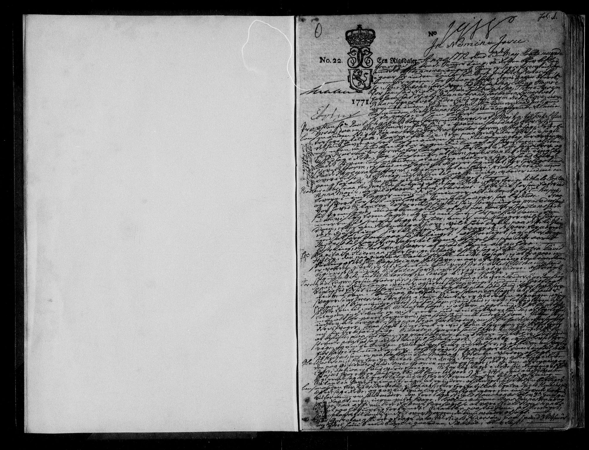 Hardanger og Voss sorenskriveri, SAB/A-2501/1/1A/1Af/L0005: Tingbok for Hardanger, 1772-1776, s. 0b-1a
