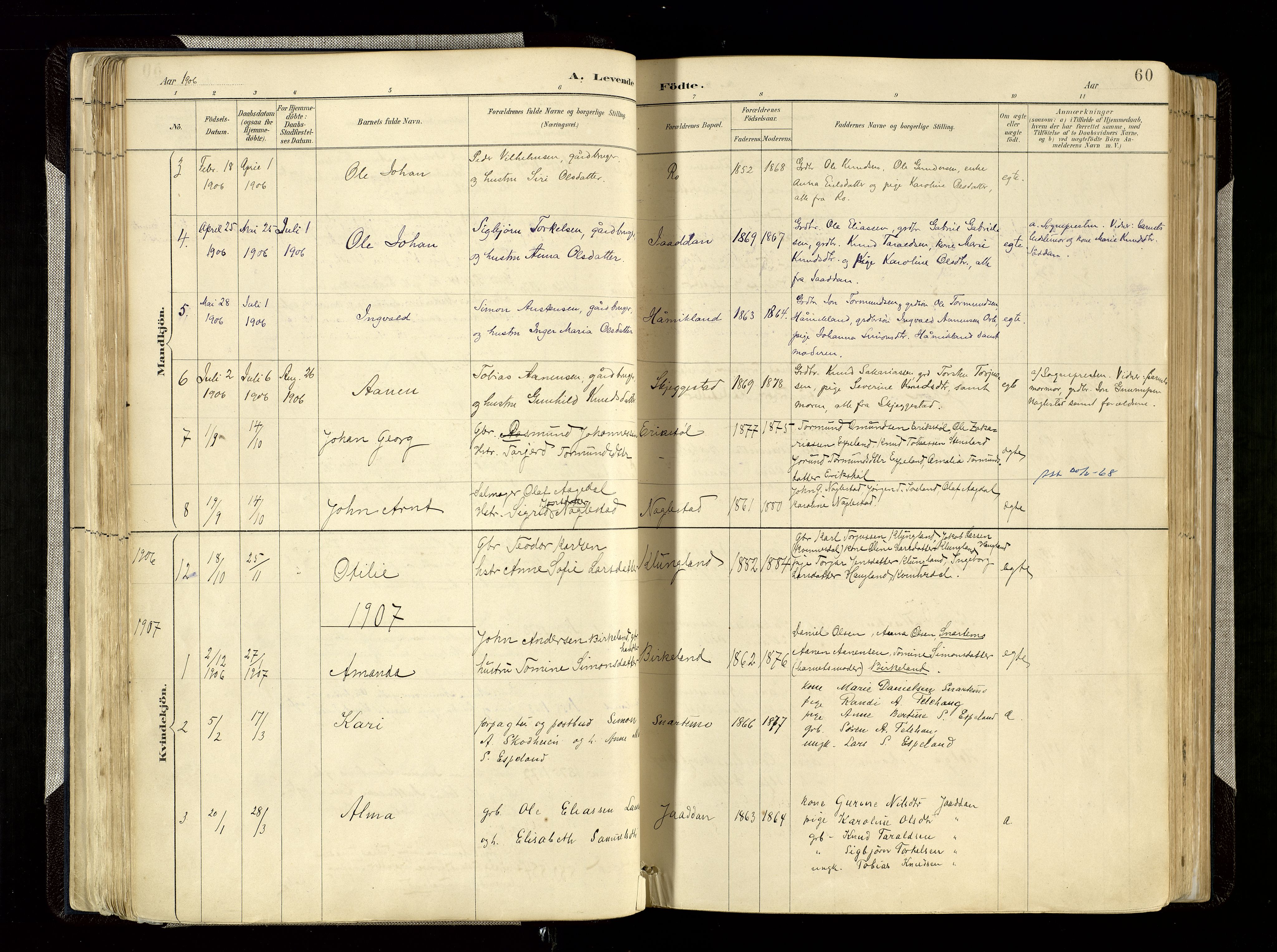 Hægebostad sokneprestkontor, AV/SAK-1111-0024/F/Fa/Faa/L0006: Ministerialbok nr. A 6, 1887-1929, s. 60
