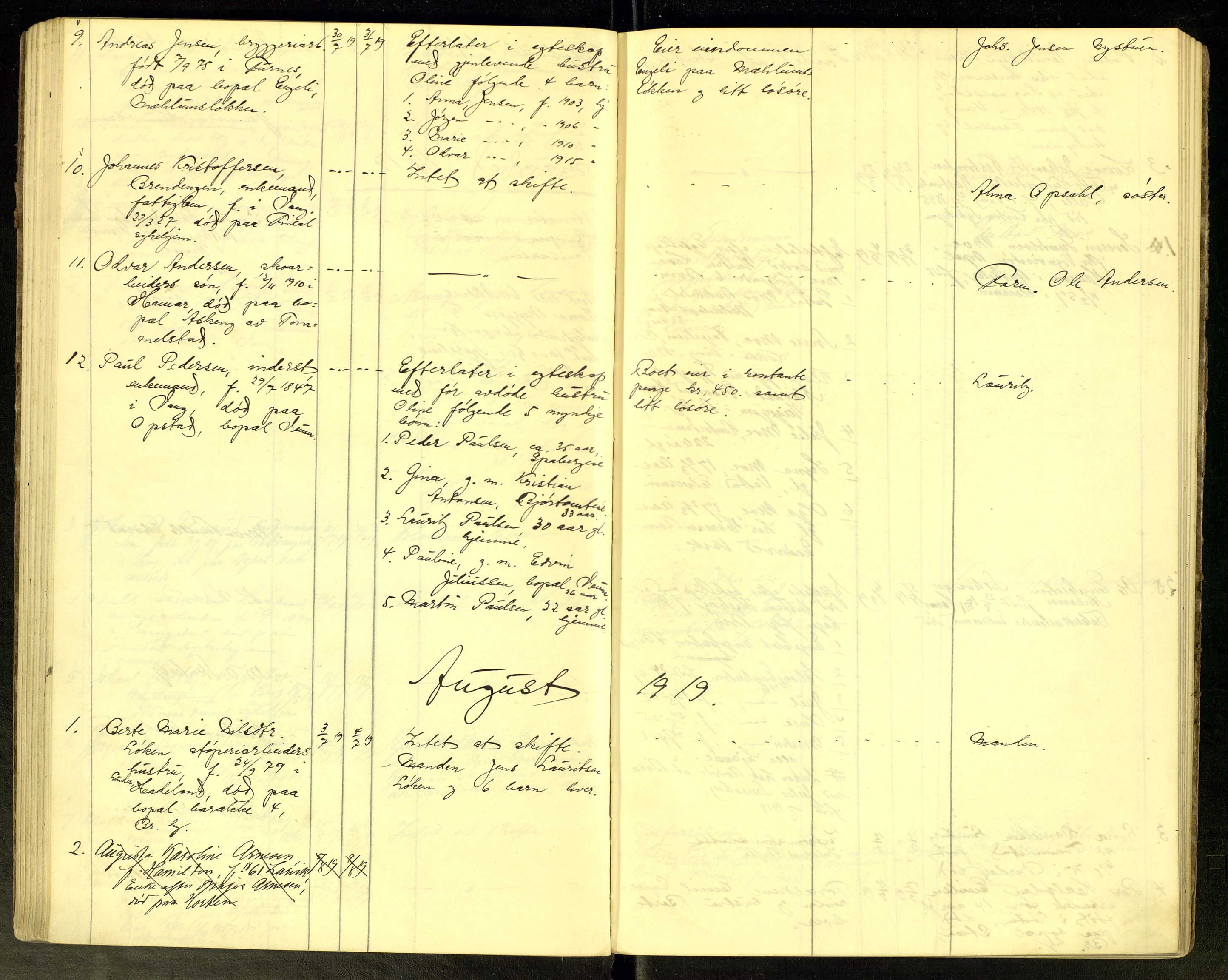 Vang, Hedmark, lensmannskontor, AV/SAH-LHV-018/H/Ha/L0007: Dødsfallsprotokoll, 1915-1925