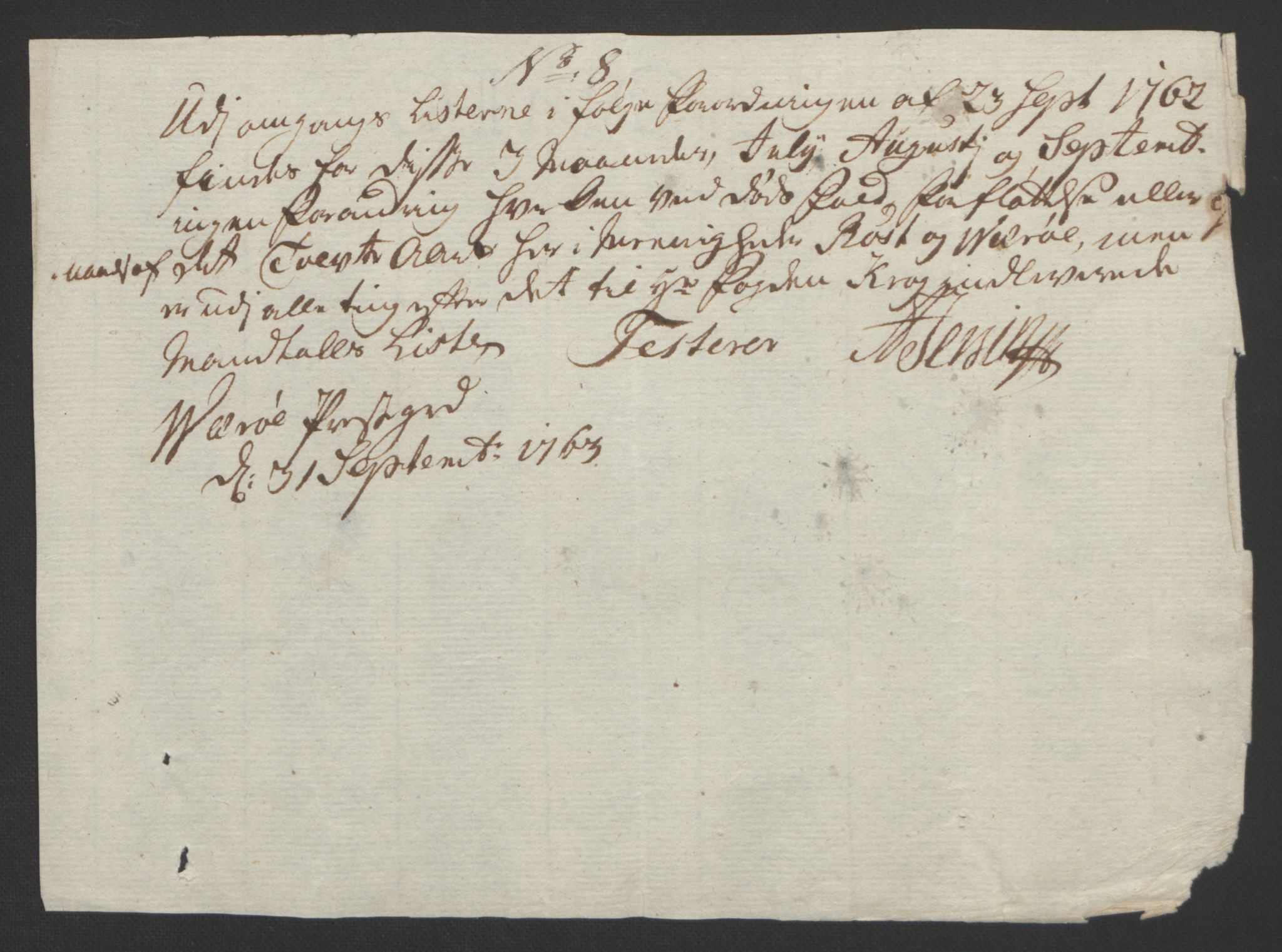Rentekammeret inntil 1814, Reviderte regnskaper, Fogderegnskap, RA/EA-4092/R67/L4747: Ekstraskatten Vesterålen, Andenes og Lofoten, 1762-1766, s. 185