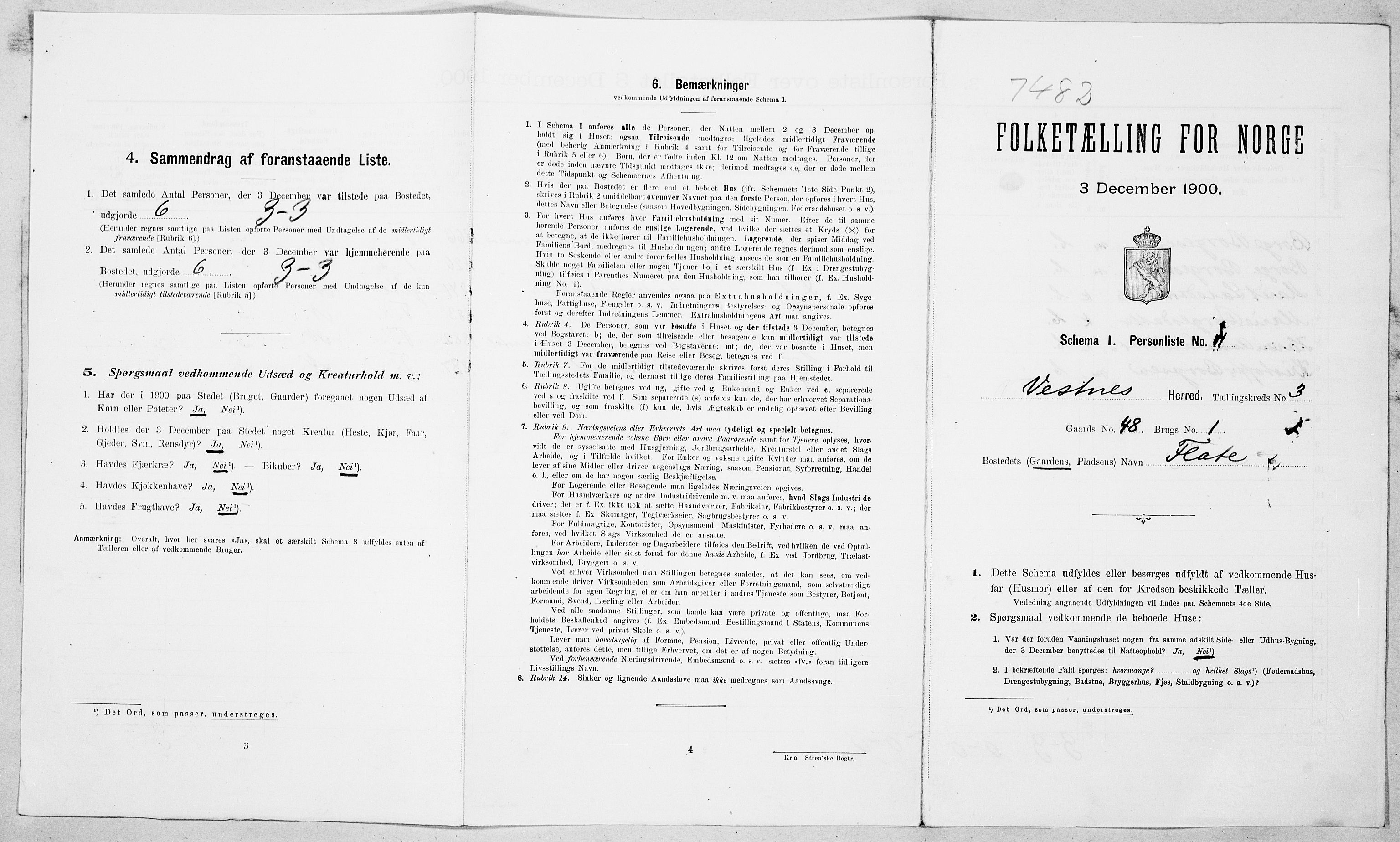 SAT, Folketelling 1900 for 1535 Vestnes herred, 1900, s. 375