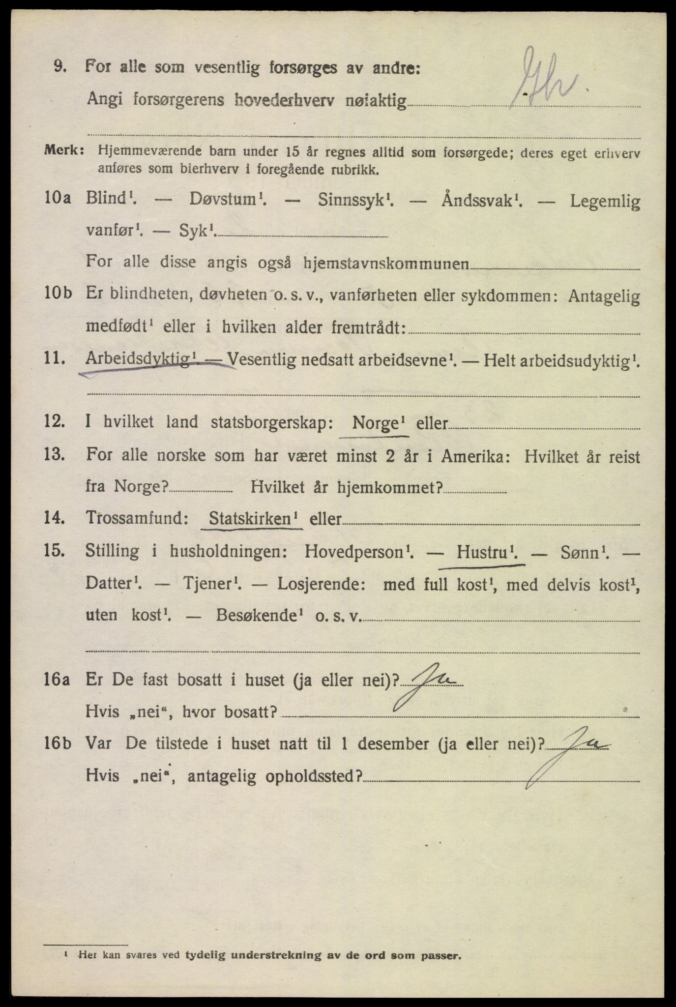 SAK, Folketelling 1920 for 1012 Oddernes herred, 1920, s. 5410