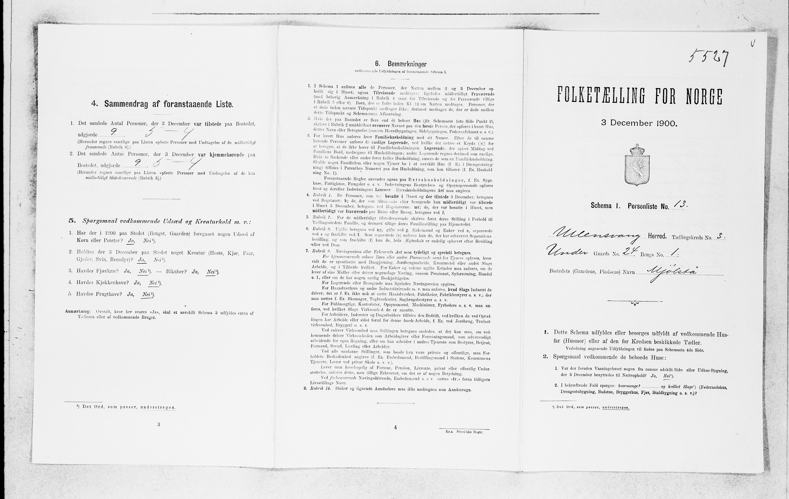 SAB, Folketelling 1900 for 1230 Ullensvang herred, 1900, s. 361