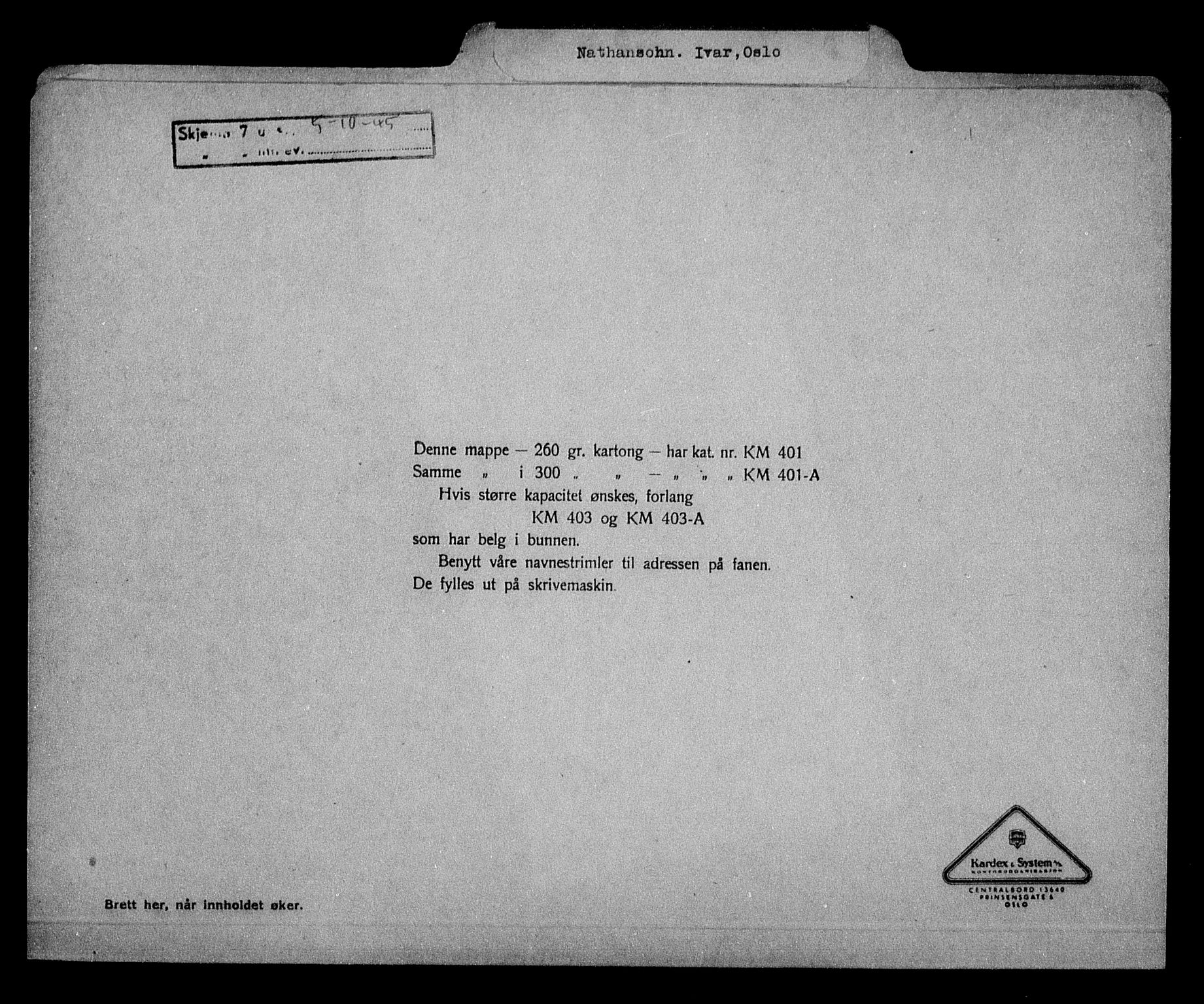 Justisdepartementet, Tilbakeføringskontoret for inndratte formuer, RA/S-1564/H/Hc/Hcc/L0967: --, 1945-1947, s. 245