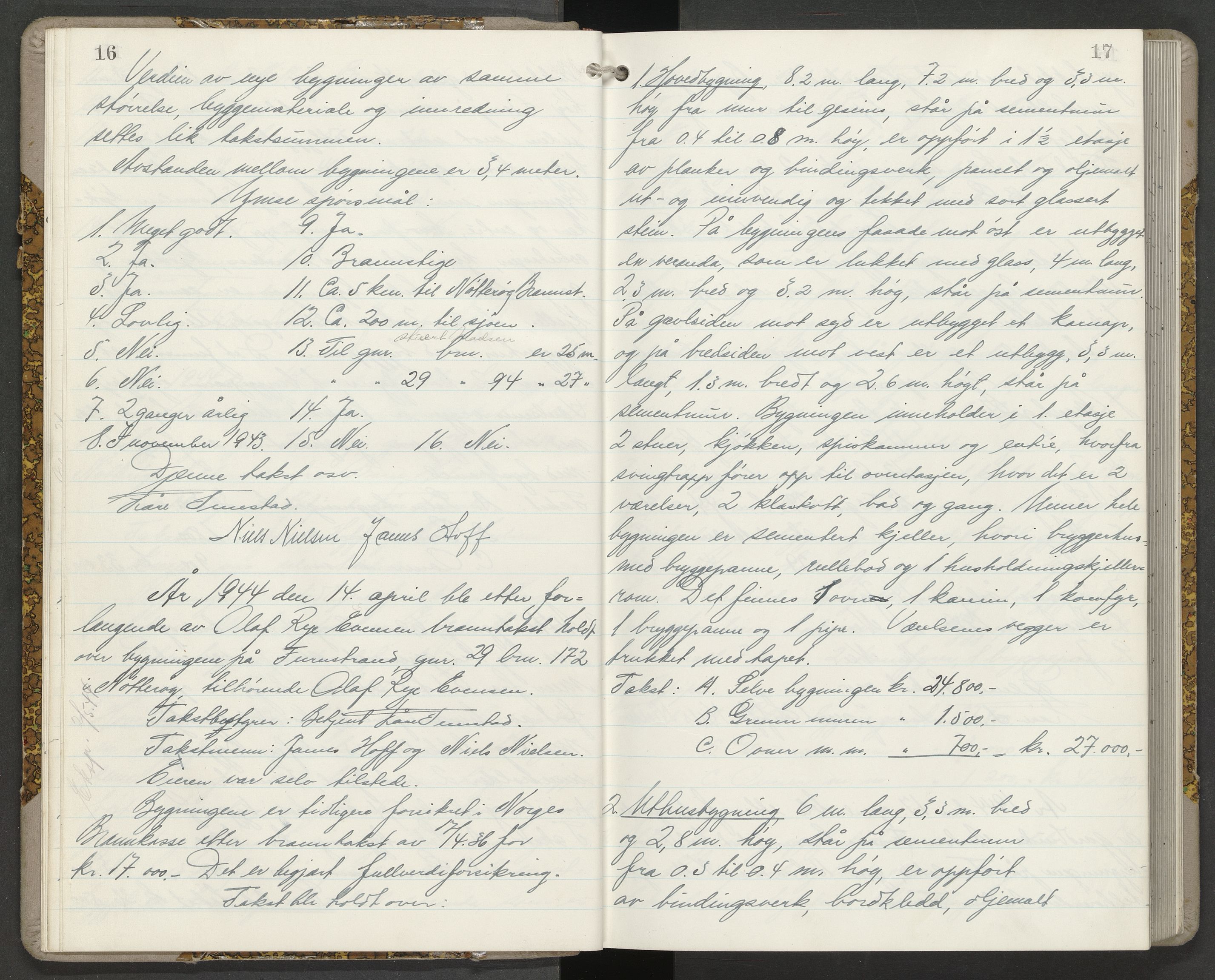 Nøtterøy lensmannskontor, AV/SAKO-A-540/Y/Yg/Yga/L0022: Branntakstprotokoll, 1944-1945, s. 16-17