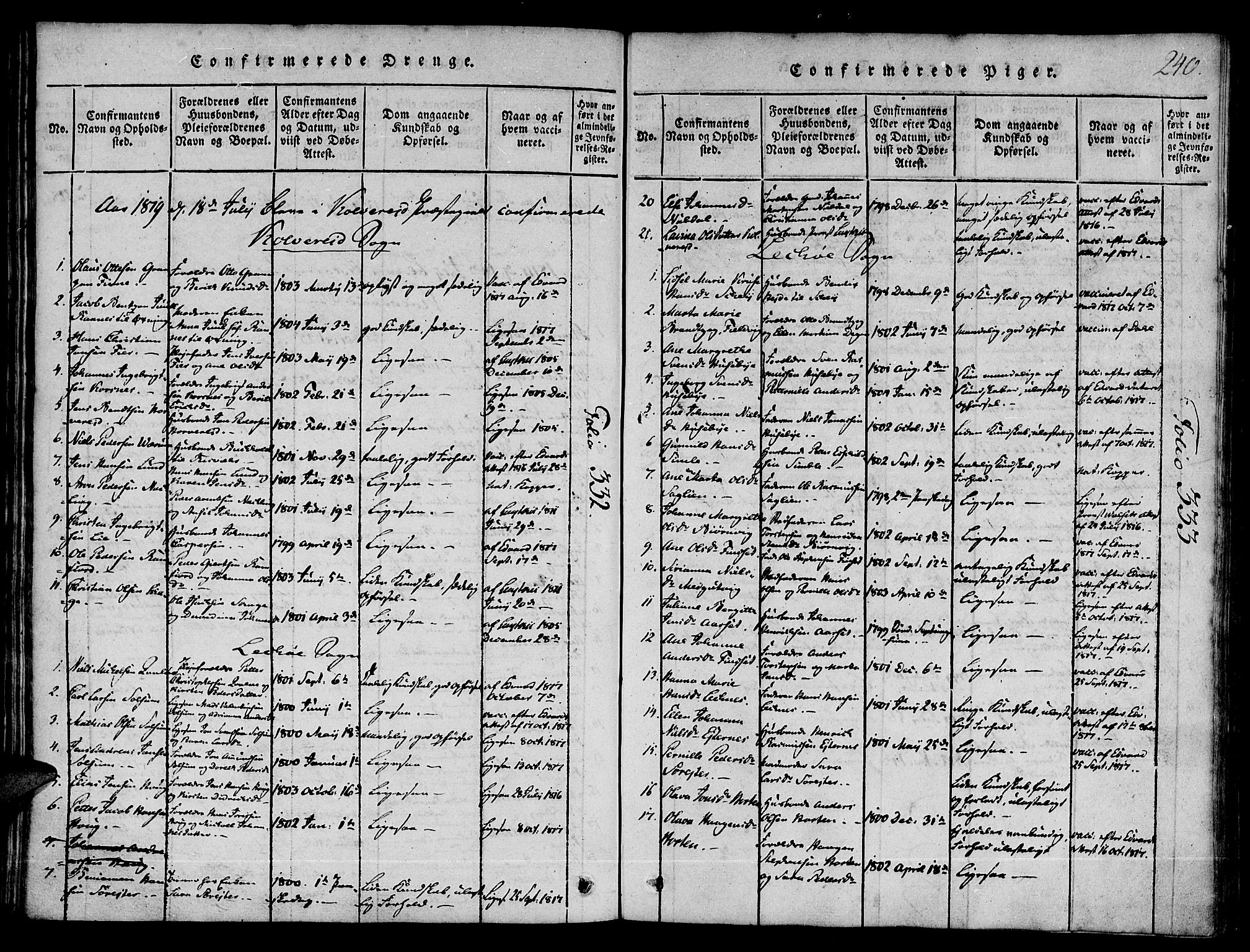 Ministerialprotokoller, klokkerbøker og fødselsregistre - Nord-Trøndelag, AV/SAT-A-1458/780/L0636: Ministerialbok nr. 780A03 /1, 1815-1830, s. 240