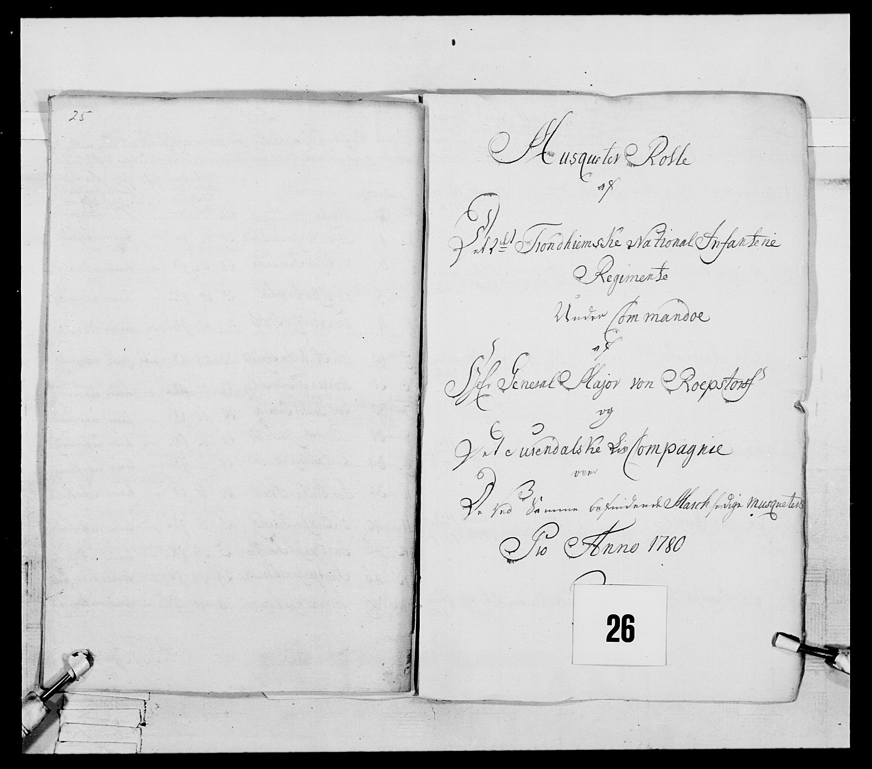 Generalitets- og kommissariatskollegiet, Det kongelige norske kommissariatskollegium, AV/RA-EA-5420/E/Eh/L0078: 2. Trondheimske nasjonale infanteriregiment, 1779-1780, s. 94
