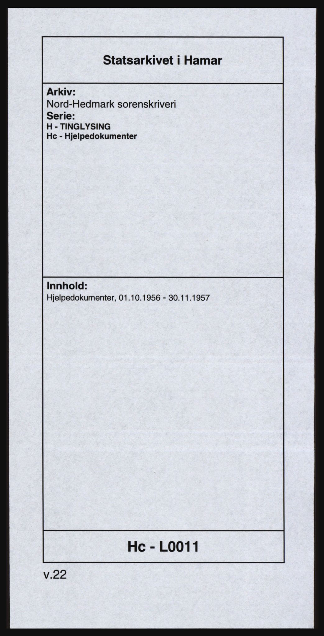 Nord-Hedmark sorenskriveri, SAH/TING-012/H/Hc/L0011: Pantebok nr. 11, 1956-1957
