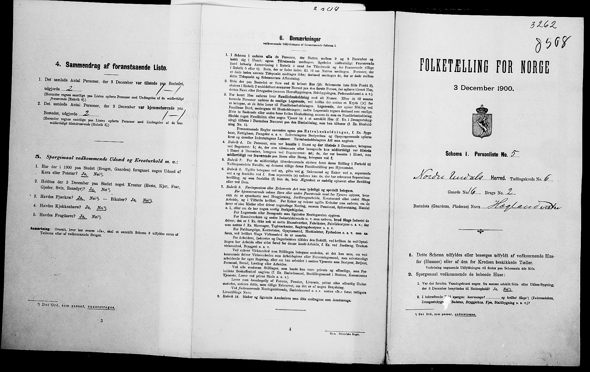 SAK, Folketelling 1900 for 1028 Nord-Audnedal herred, 1900, s. 53