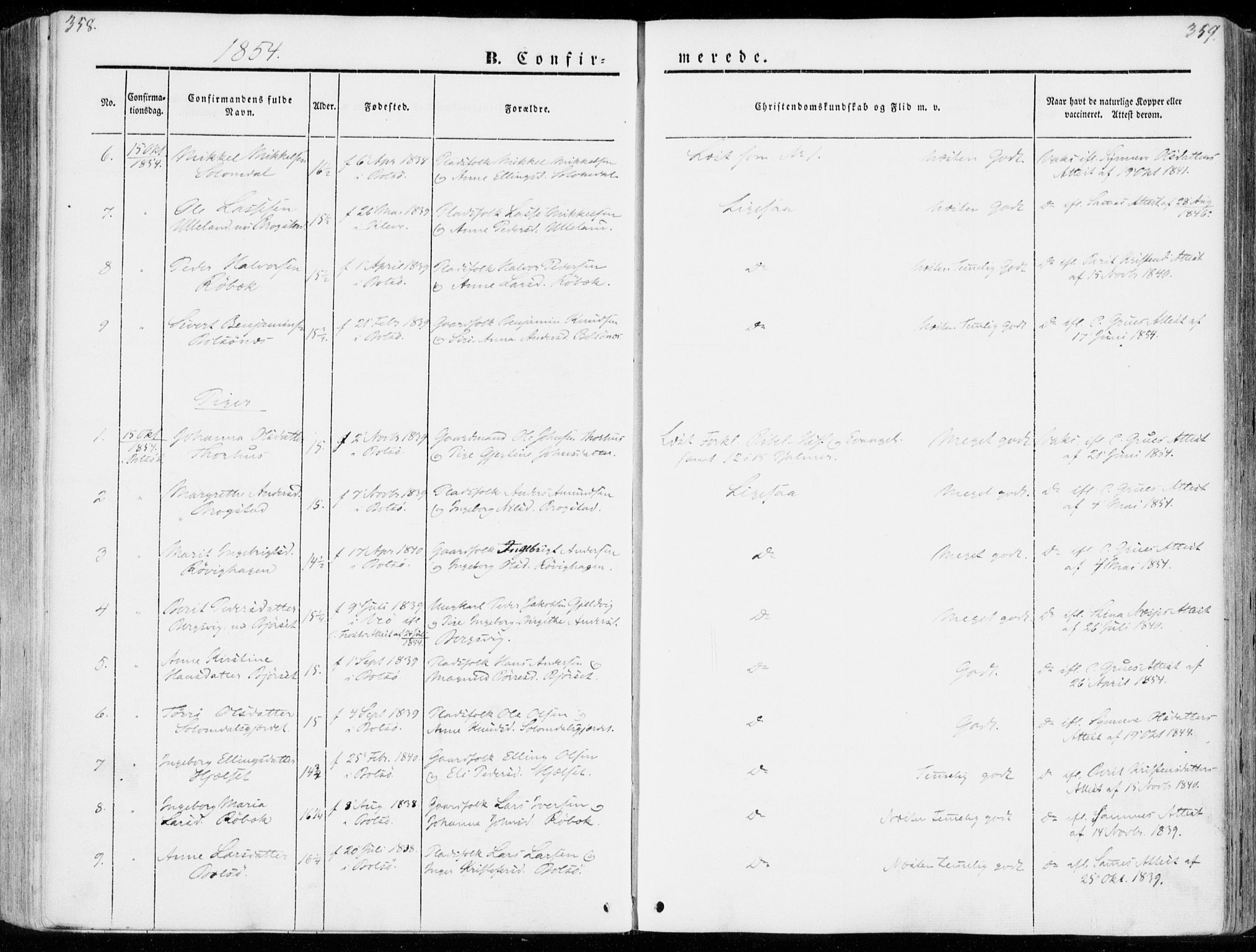 Ministerialprotokoller, klokkerbøker og fødselsregistre - Møre og Romsdal, AV/SAT-A-1454/555/L0653: Ministerialbok nr. 555A04, 1843-1869, s. 358-359