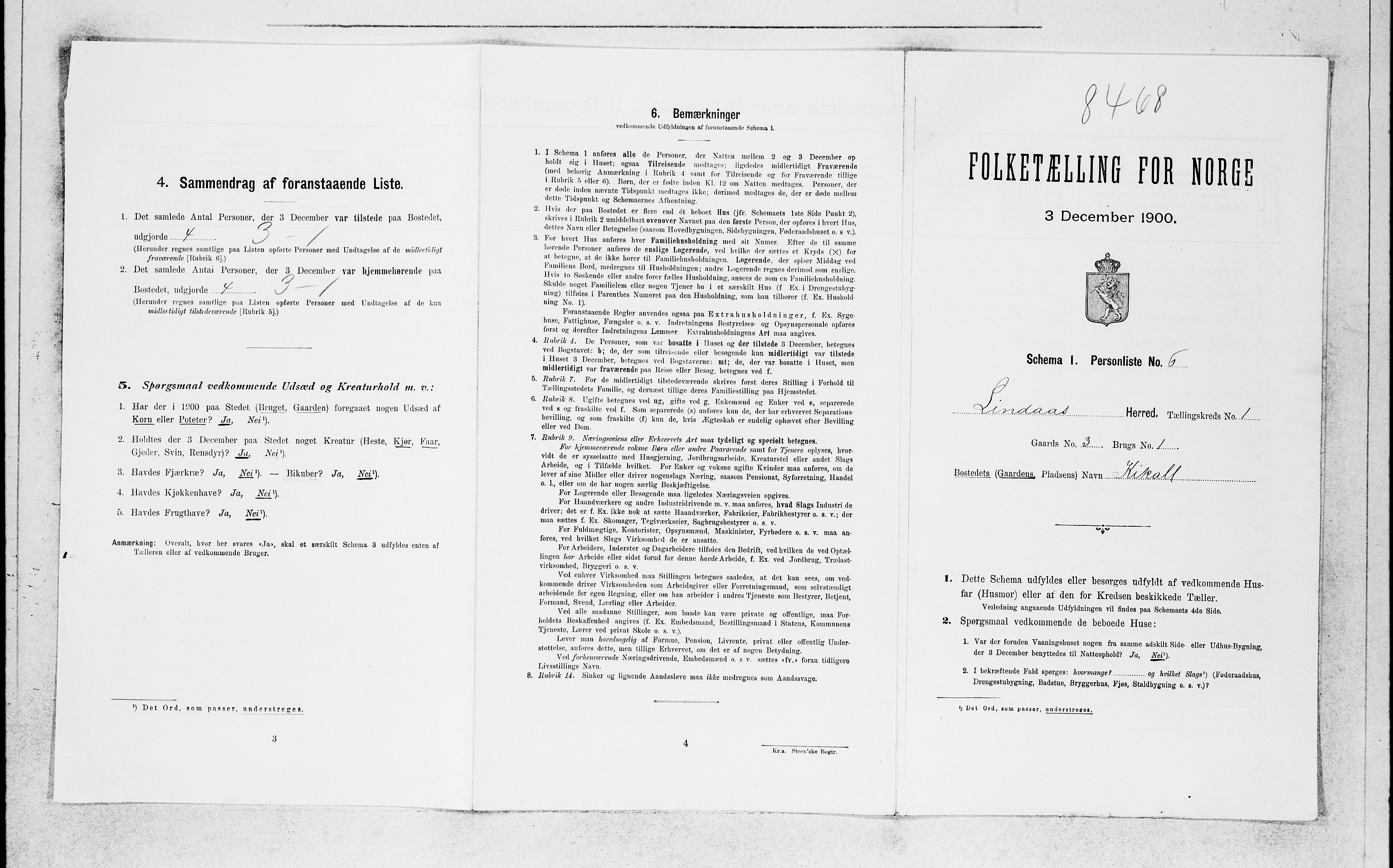 SAB, Folketelling 1900 for 1263 Lindås herred, 1900, s. 171
