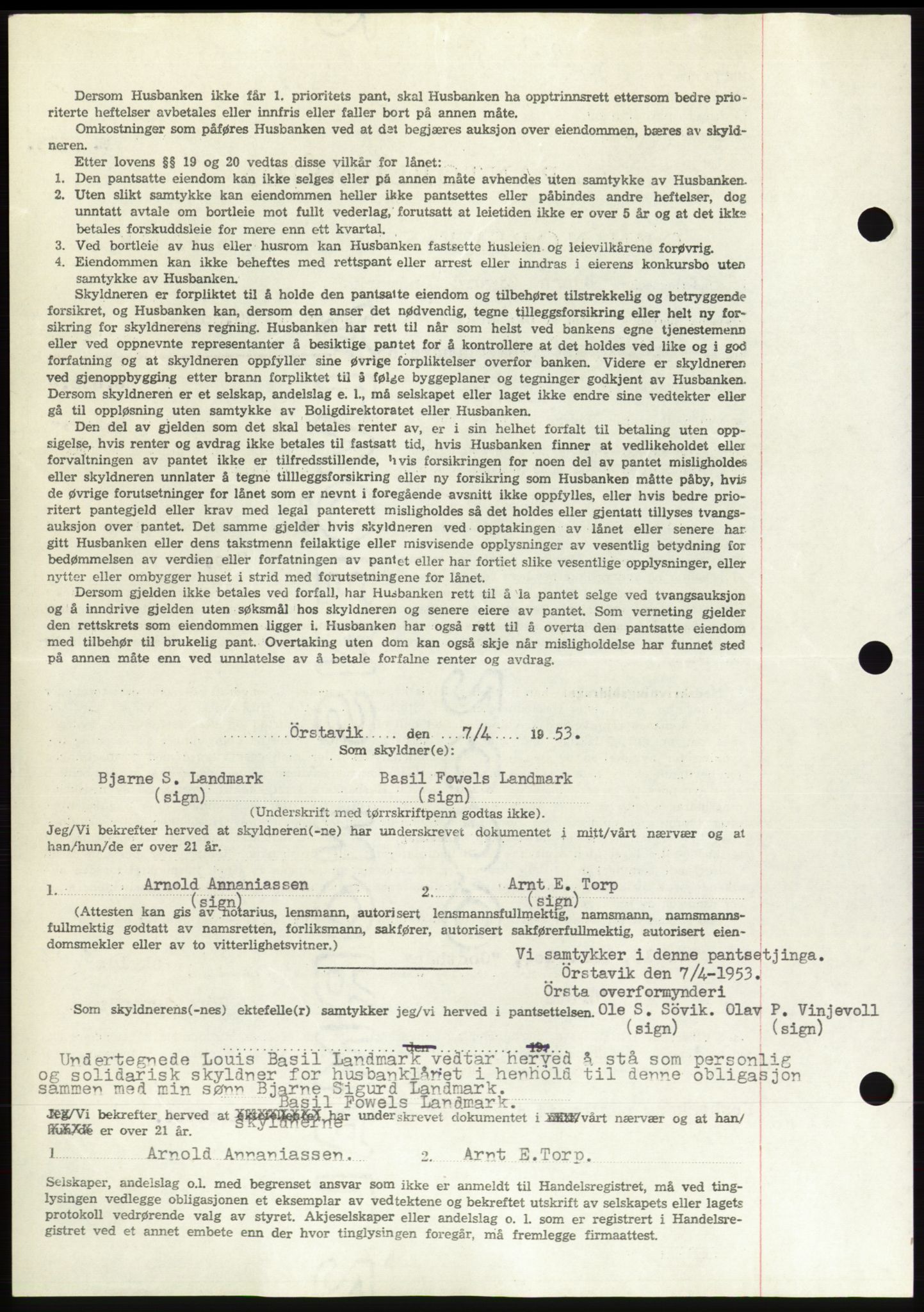 Søre Sunnmøre sorenskriveri, AV/SAT-A-4122/1/2/2C/L0123: Pantebok nr. 11B, 1953-1953, Dagboknr: 855/1953