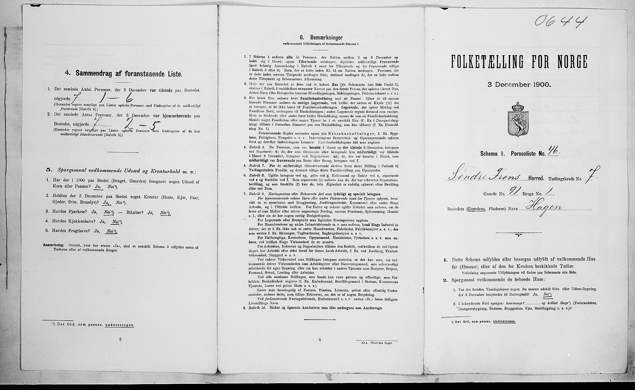 SAH, Folketelling 1900 for 0519 Sør-Fron herred, 1900, s. 939