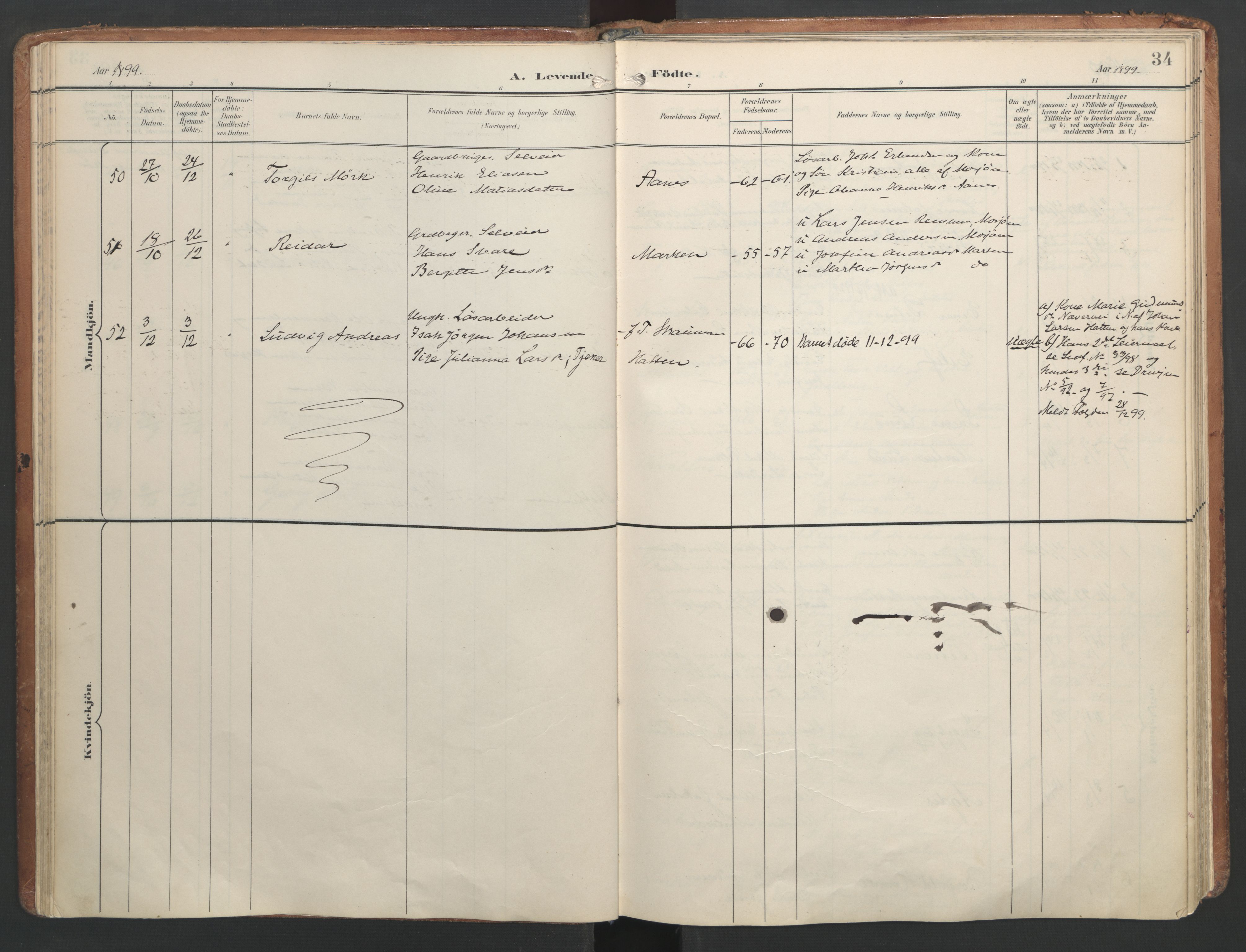 Ministerialprotokoller, klokkerbøker og fødselsregistre - Nordland, AV/SAT-A-1459/820/L0297: Ministerialbok nr. 820A18, 1897-1917, s. 34