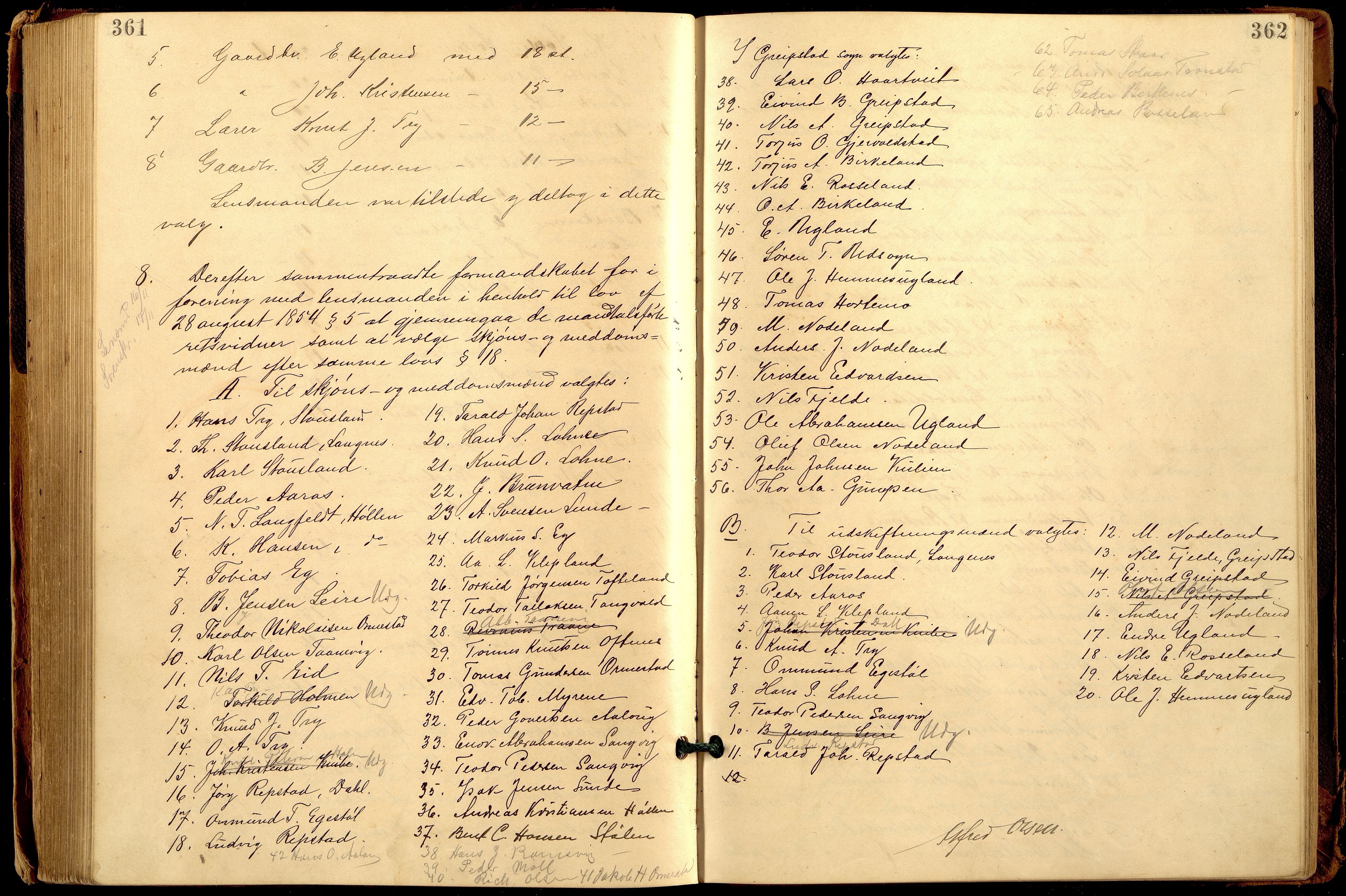 Søgne og Greipstad kommune - Formannskapet, ARKSOR/1018SG120/A/L0006: Møtebok (d), 1901-1909, s. 361-362