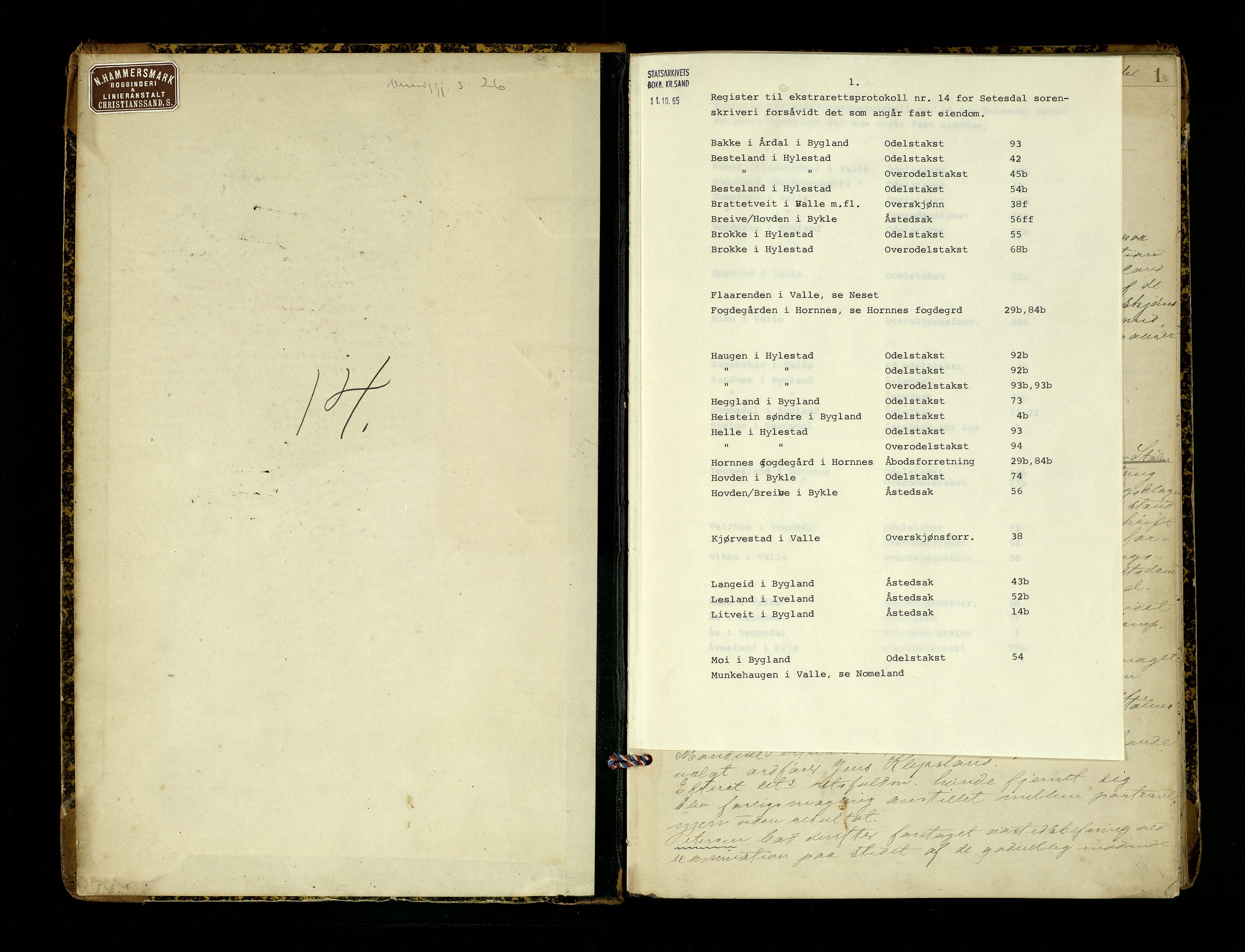 Setesdal sorenskriveri, SAK/1221-0011/F/Fb/L0014: Ekstrarettsprotokoll nr 14, 1906-1913