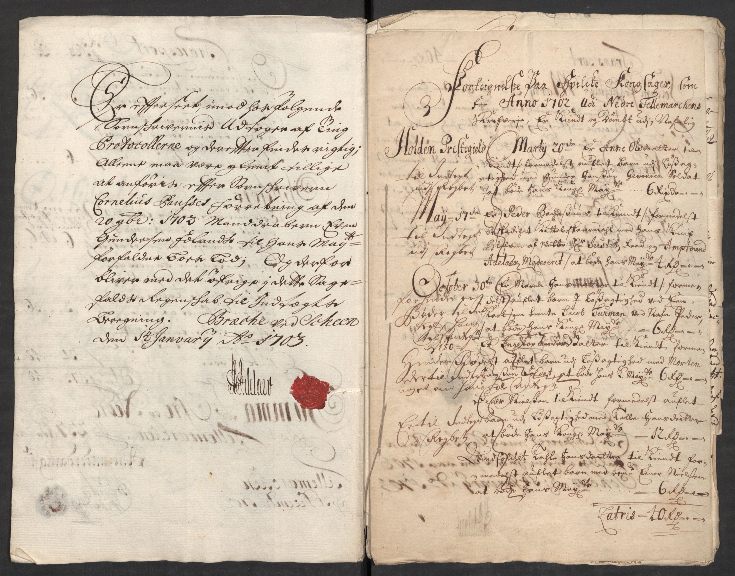 Rentekammeret inntil 1814, Reviderte regnskaper, Fogderegnskap, AV/RA-EA-4092/R36/L2106: Fogderegnskap Øvre og Nedre Telemark og Bamble, 1702, s. 45