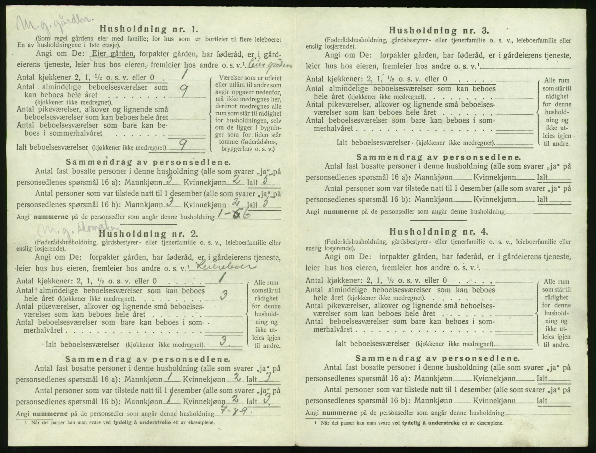 SAT, Folketelling 1920 for 1540 Hen herred, 1920, s. 219