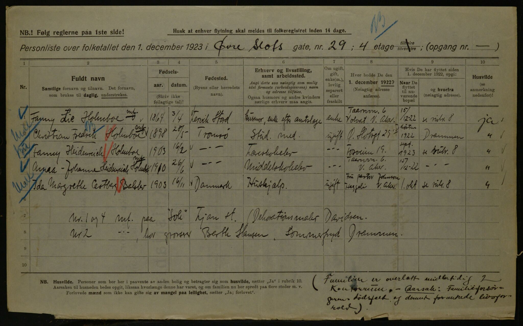 OBA, Kommunal folketelling 1.12.1923 for Kristiania, 1923, s. 143247