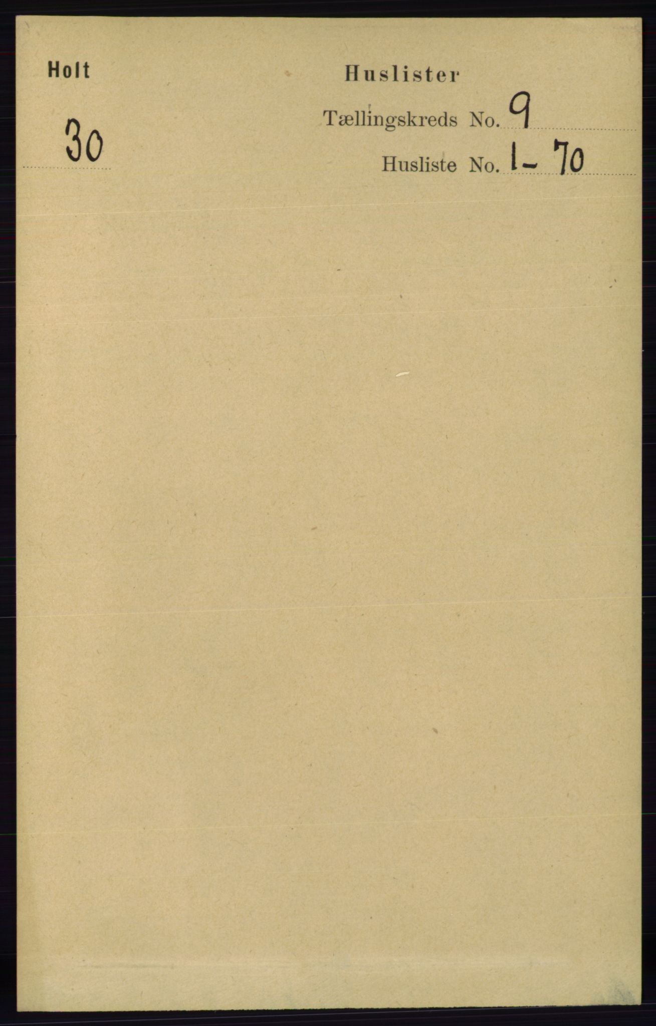 RA, Folketelling 1891 for 0914 Holt herred, 1891, s. 3868