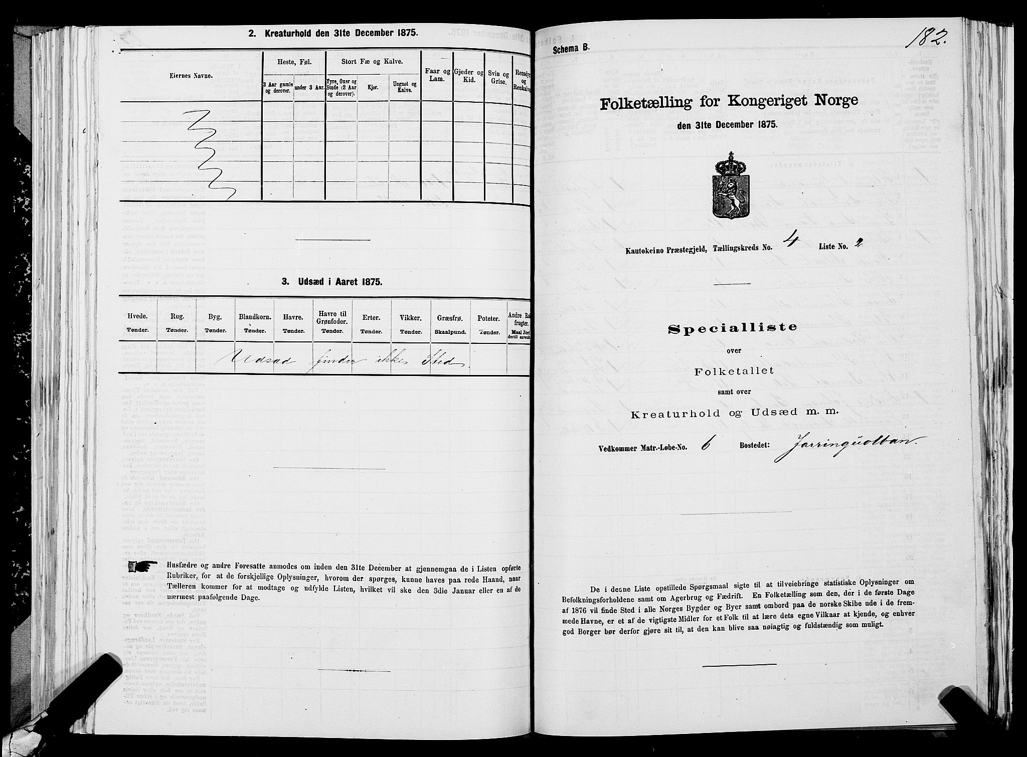 SATØ, Folketelling 1875 for 2011P Kautokeino prestegjeld, 1875, s. 1182