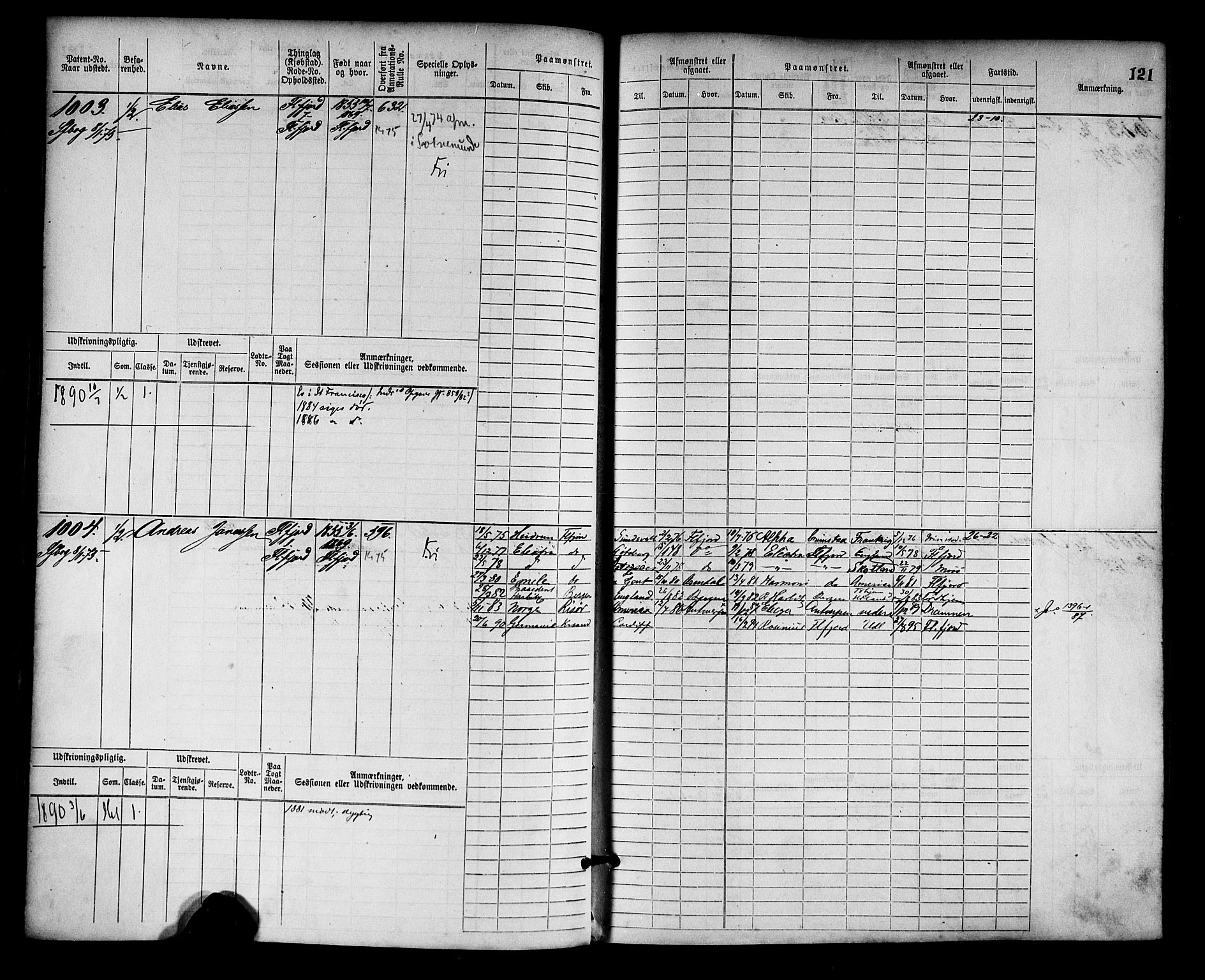 Flekkefjord mønstringskrets, SAK/2031-0018/F/Fb/L0002: Hovedrulle nr 765-1514, N-5, 1868-1900, s. 123