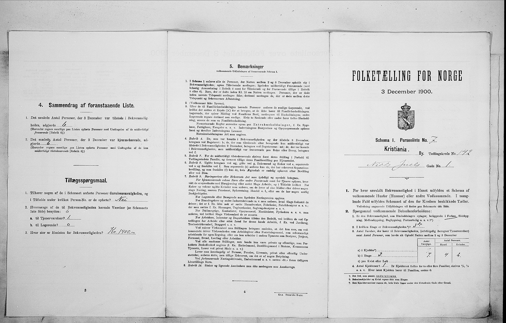 SAO, Folketelling 1900 for 0301 Kristiania kjøpstad, 1900, s. 63647