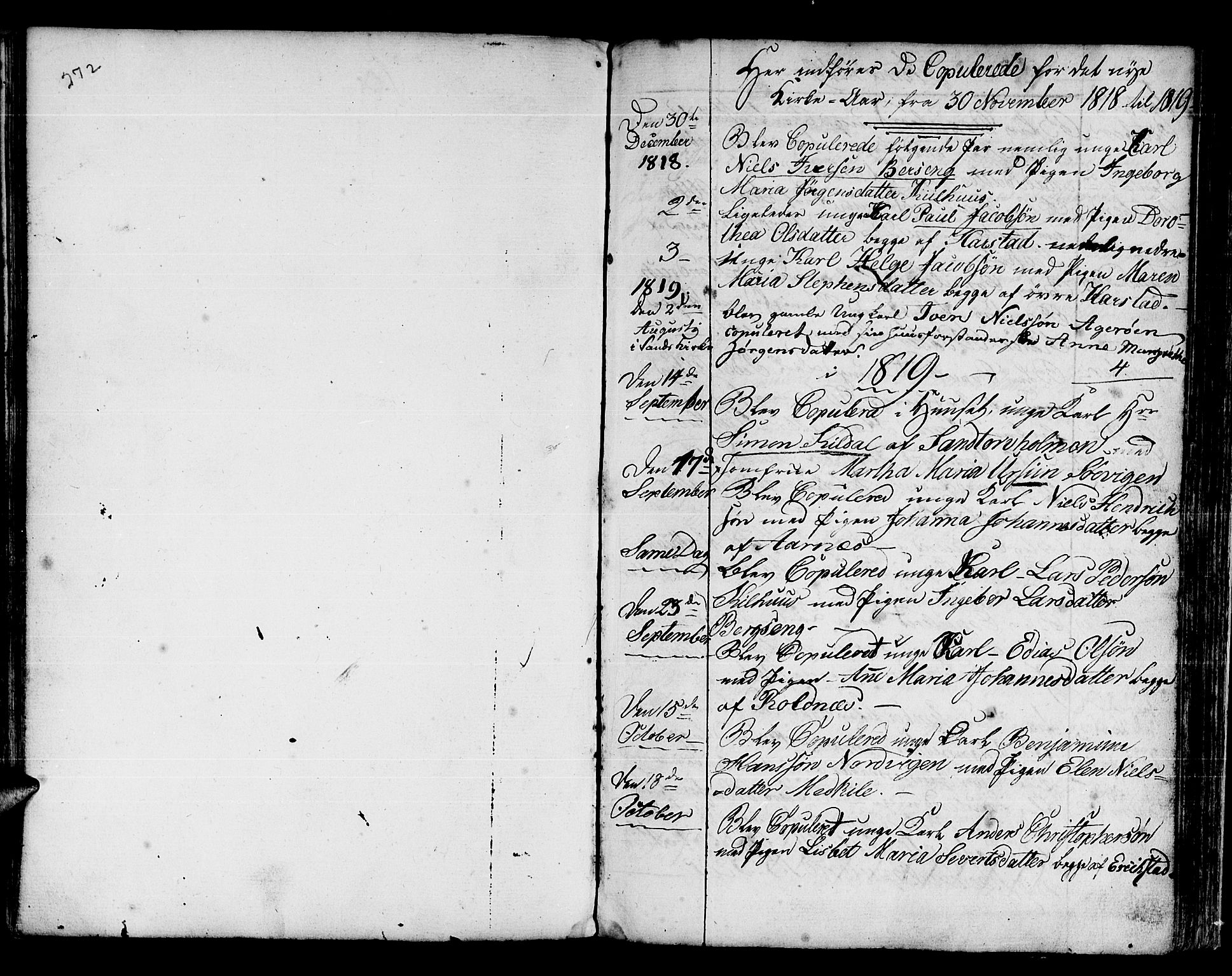Trondenes sokneprestkontor, AV/SATØ-S-1319/H/Ha/L0005kirke: Ministerialbok nr. 5, 1804-1820, s. 272-273