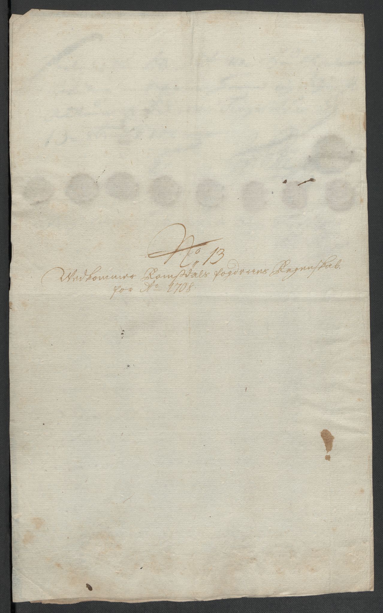 Rentekammeret inntil 1814, Reviderte regnskaper, Fogderegnskap, RA/EA-4092/R55/L3658: Fogderegnskap Romsdal, 1707-1708, s. 297