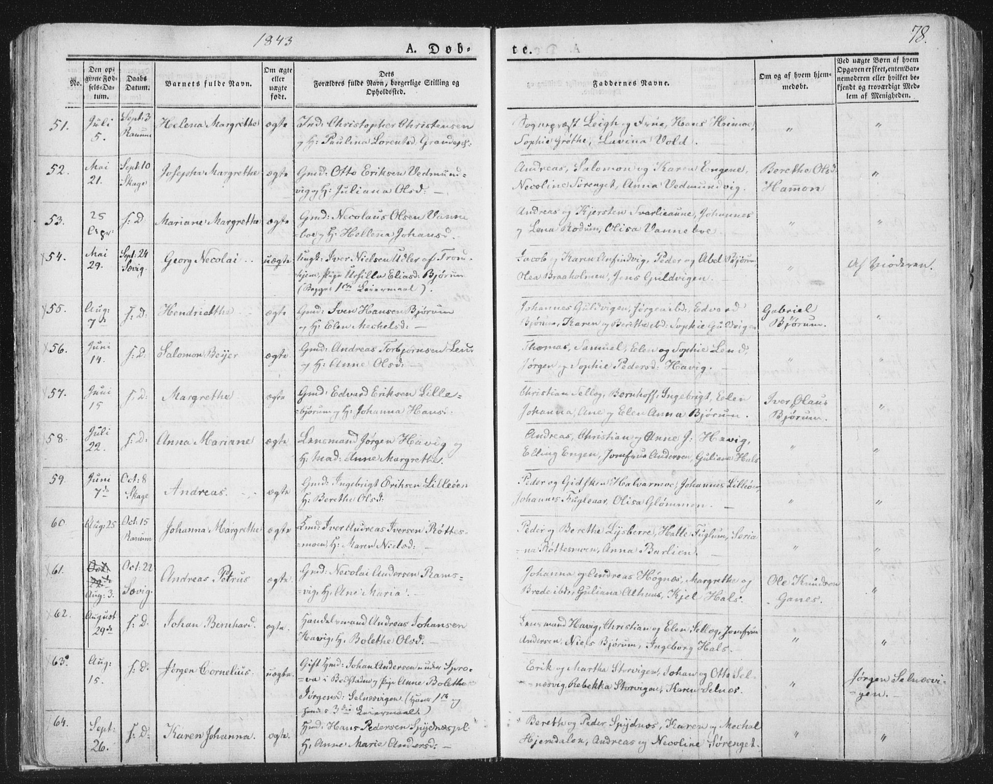Ministerialprotokoller, klokkerbøker og fødselsregistre - Nord-Trøndelag, SAT/A-1458/764/L0551: Ministerialbok nr. 764A07a, 1824-1864, s. 78