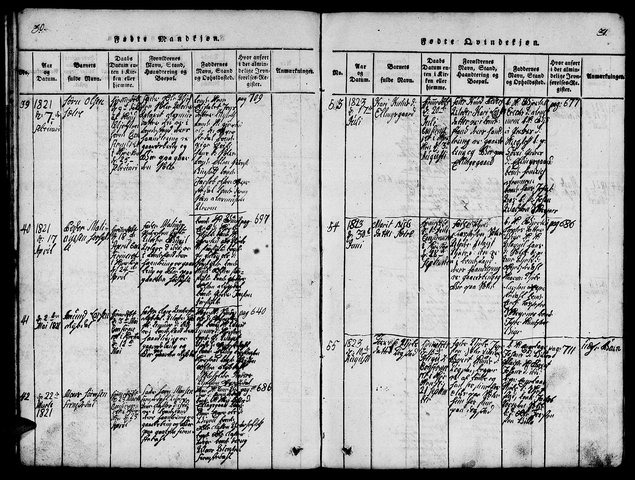 Ministerialprotokoller, klokkerbøker og fødselsregistre - Møre og Romsdal, AV/SAT-A-1454/541/L0546: Klokkerbok nr. 541C01, 1818-1856, s. 30-31