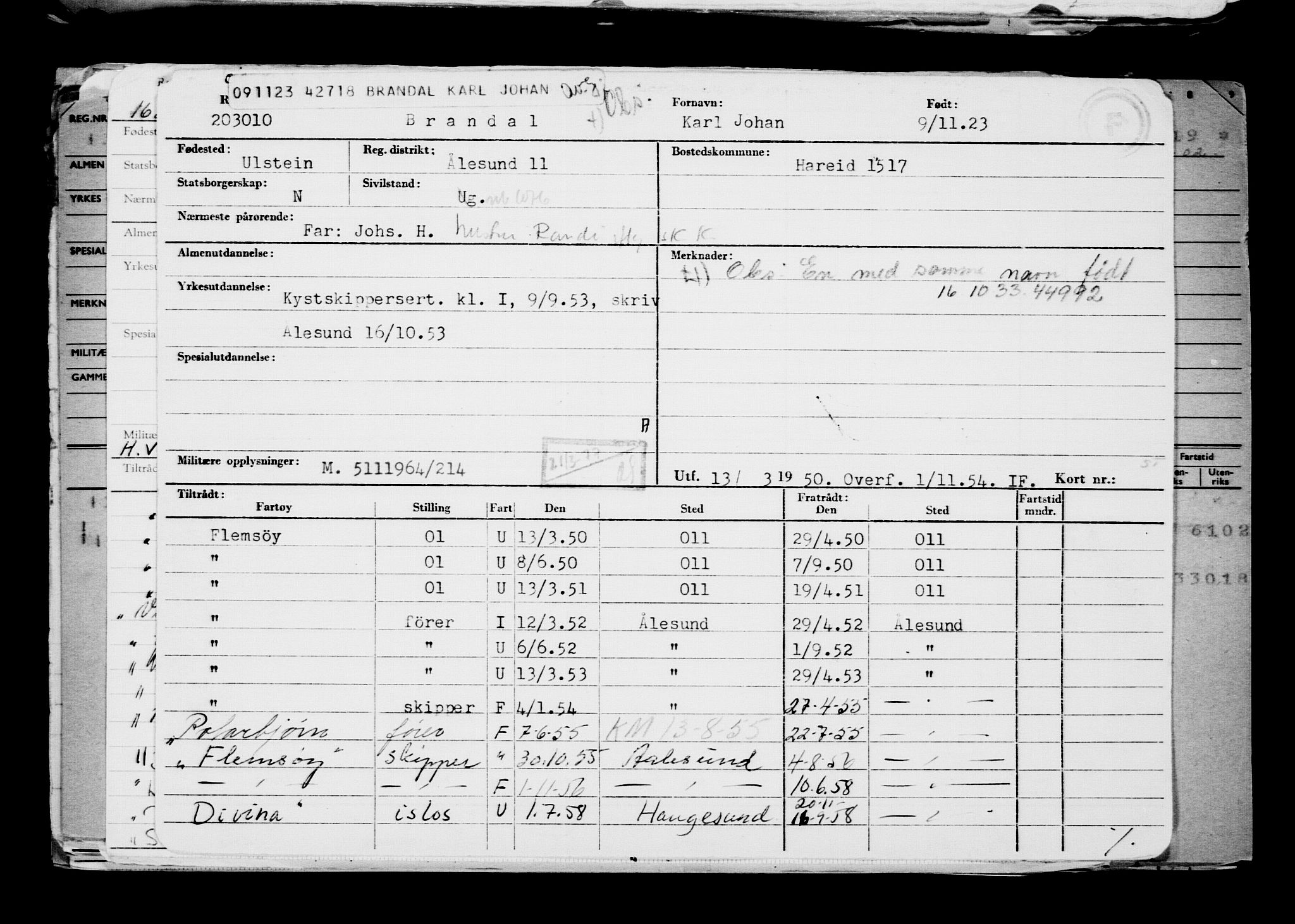 Direktoratet for sjømenn, AV/RA-S-3545/G/Gb/L0224: Hovedkort, 1923, s. 623