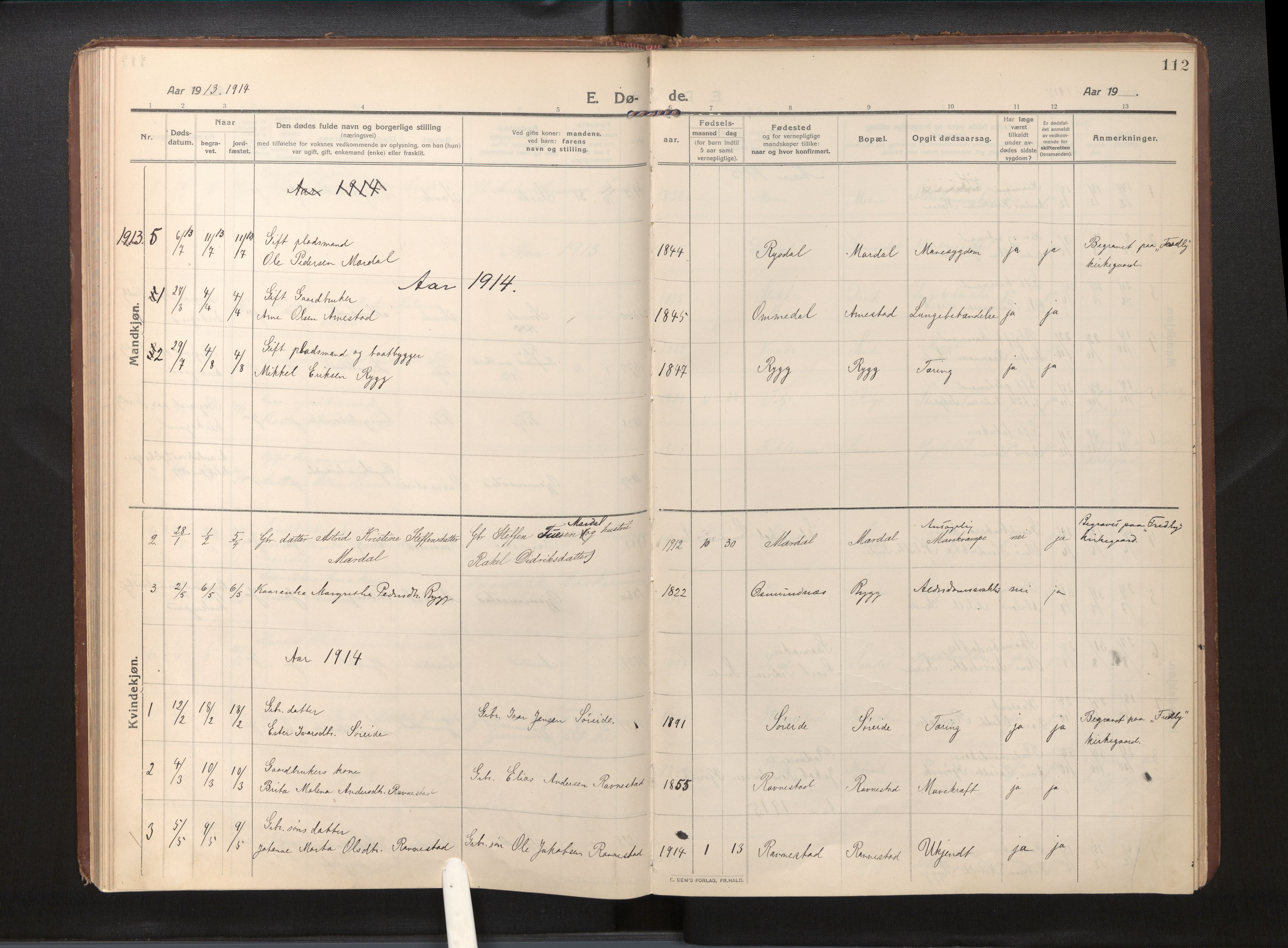 Gloppen sokneprestembete, AV/SAB-A-80101/H/Haa/Haad/L0002: Ministerialbok nr. D 2, 1911-1925, s. 111b-112a