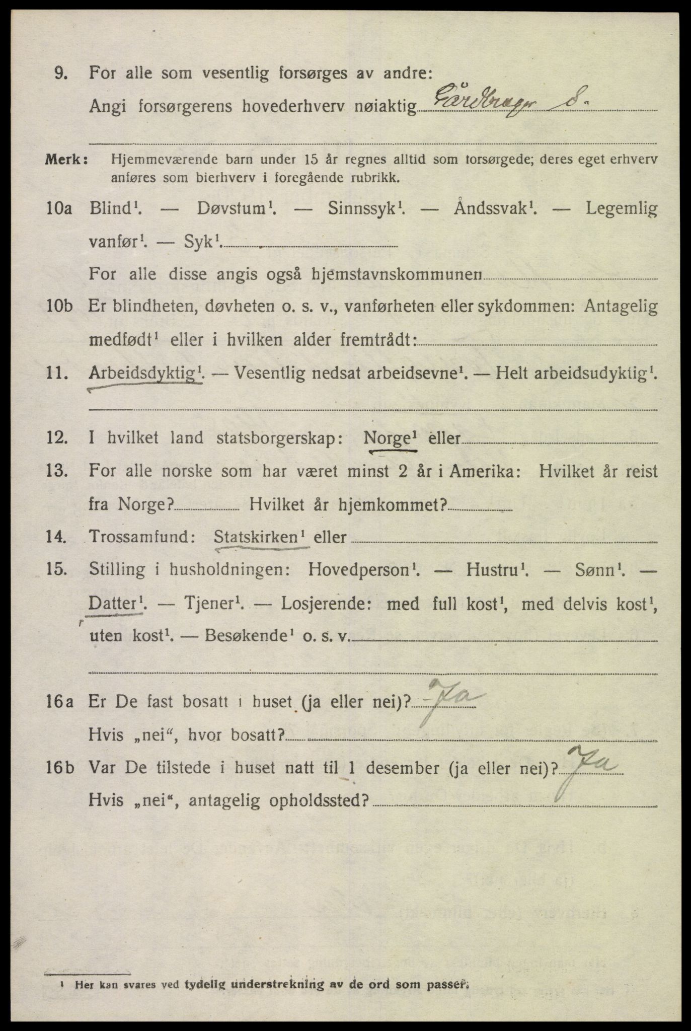 SAK, Folketelling 1920 for 1029 Sør-Audnedal herred, 1920, s. 6686