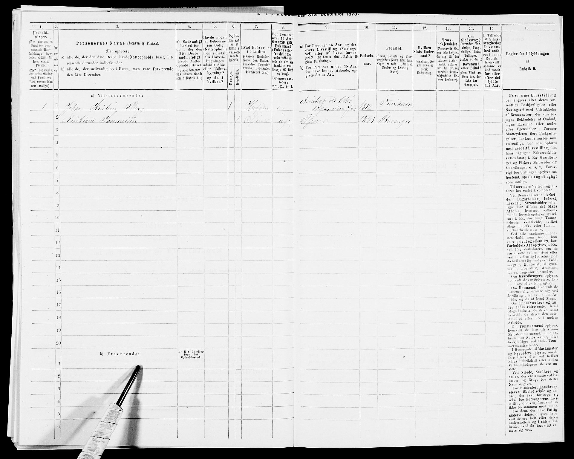 SAK, Folketelling 1875 for 1012P Oddernes prestegjeld, 1875, s. 270