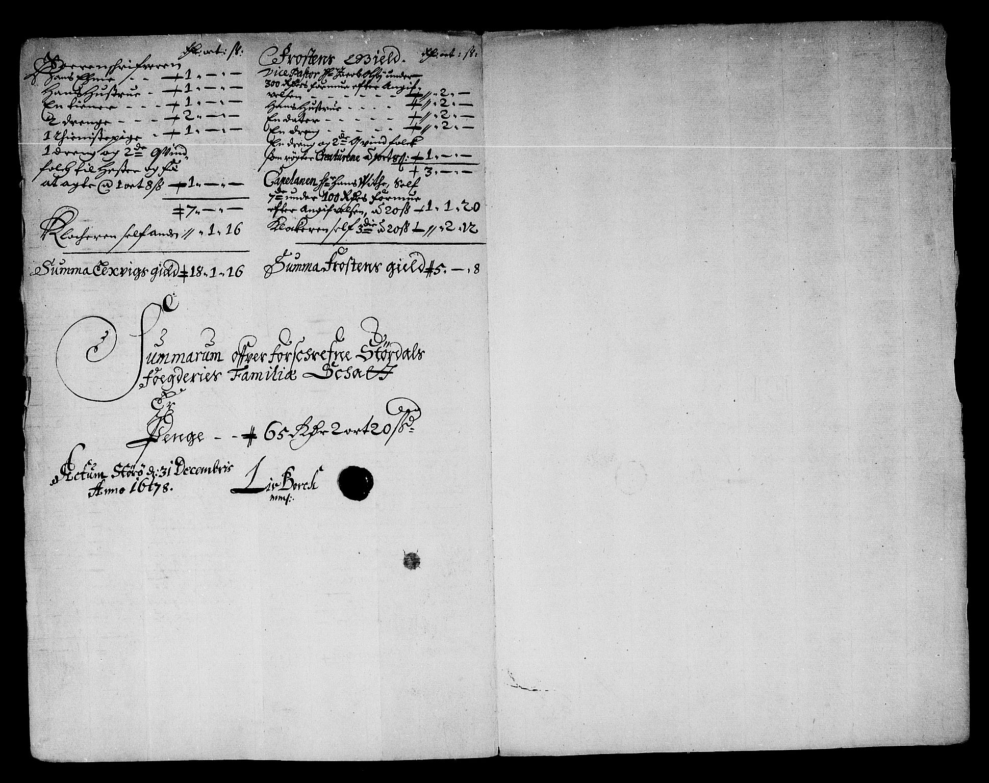 Rentekammeret inntil 1814, Reviderte regnskaper, Stiftamtstueregnskaper, Trondheim stiftamt og Nordland amt, AV/RA-EA-6044/R/Re/L0050: Trondheim stiftamt og Nordland amt, 1678