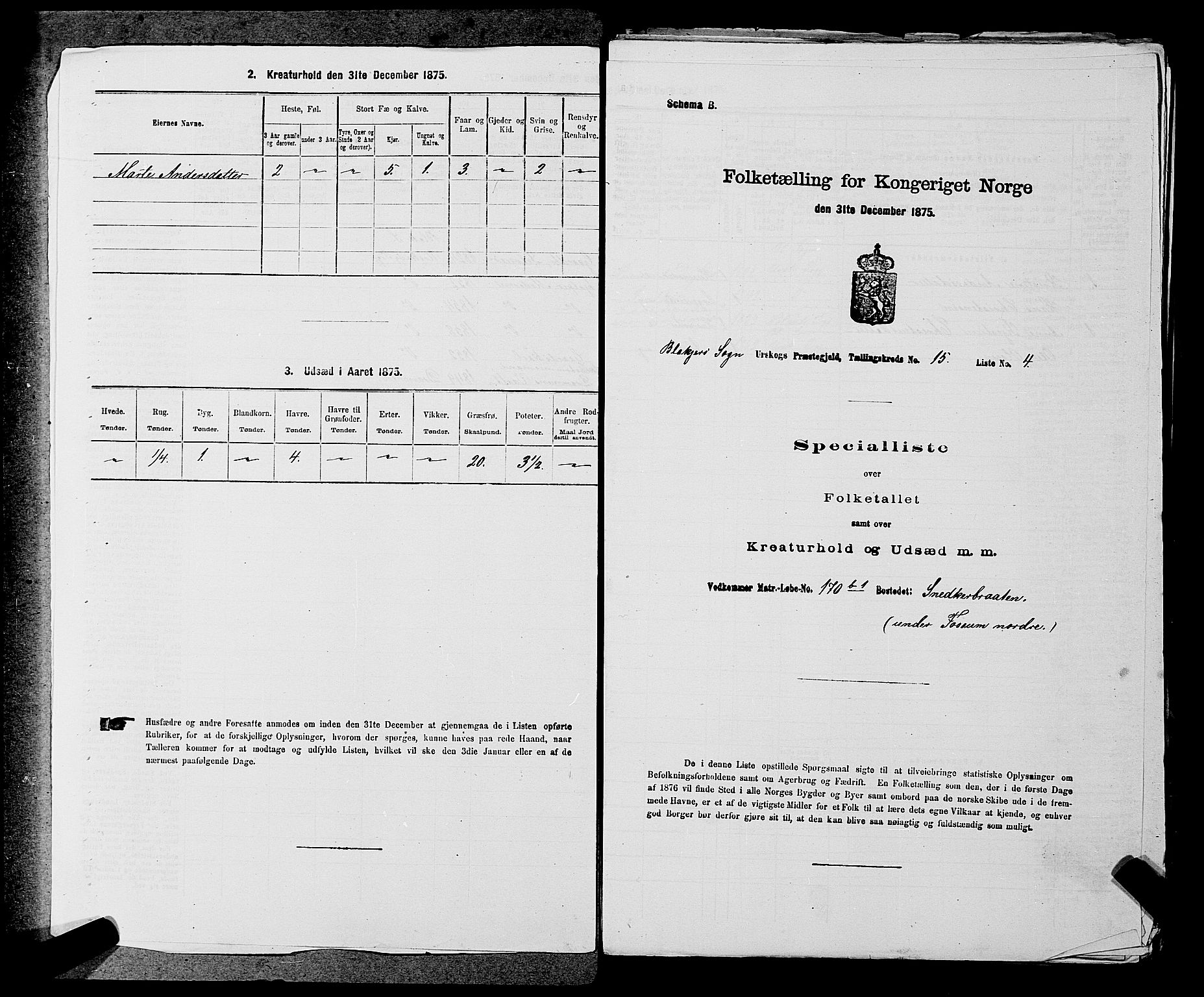 RA, Folketelling 1875 for 0224P Aurskog prestegjeld, 1875, s. 1513