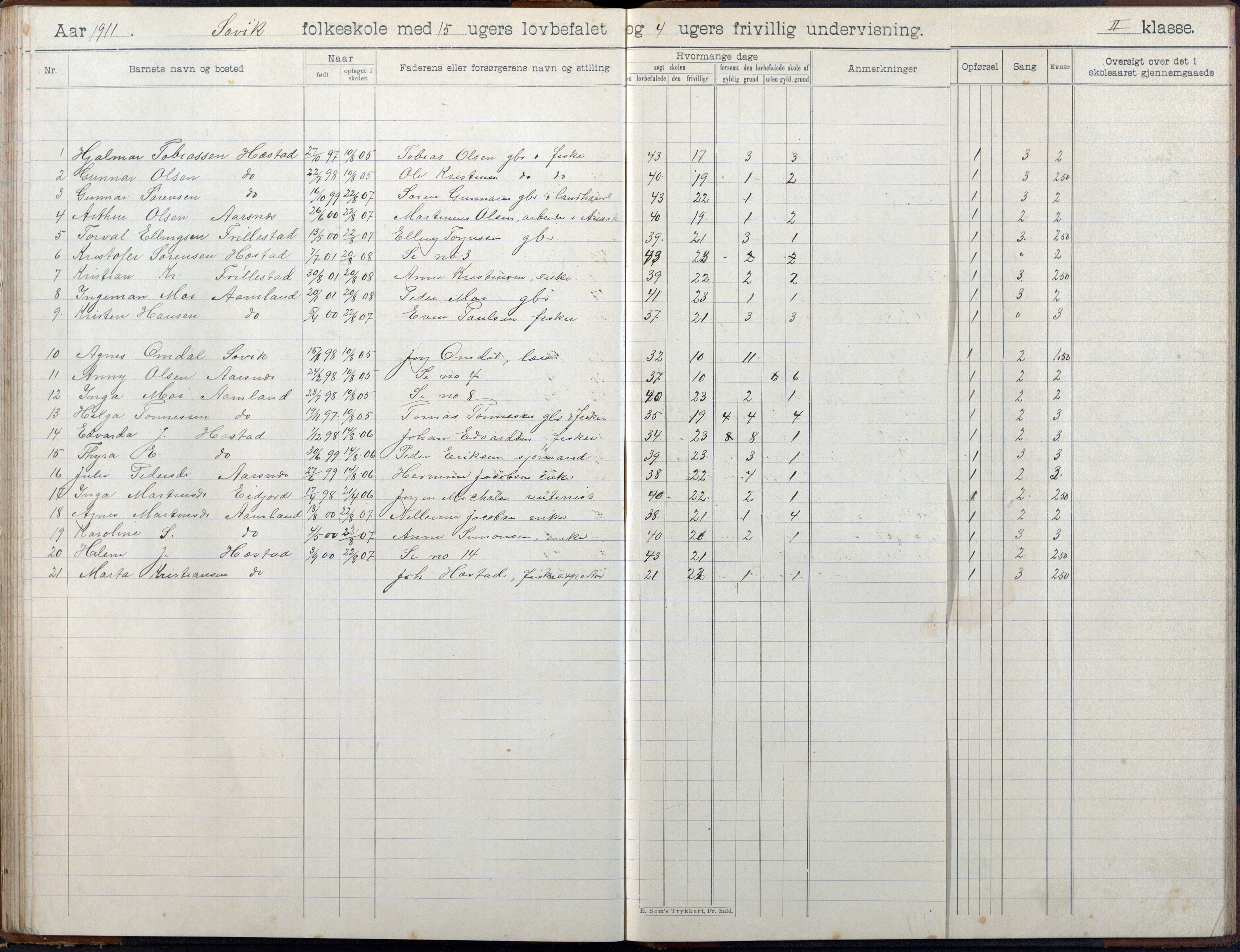 Høvåg kommune, AAKS/KA0927-PK/2/2/L0055: Kvåse, Sevik, Hæstad og Ytre Årsnes - Skoleprotokoll (Sevik), 1903-1914