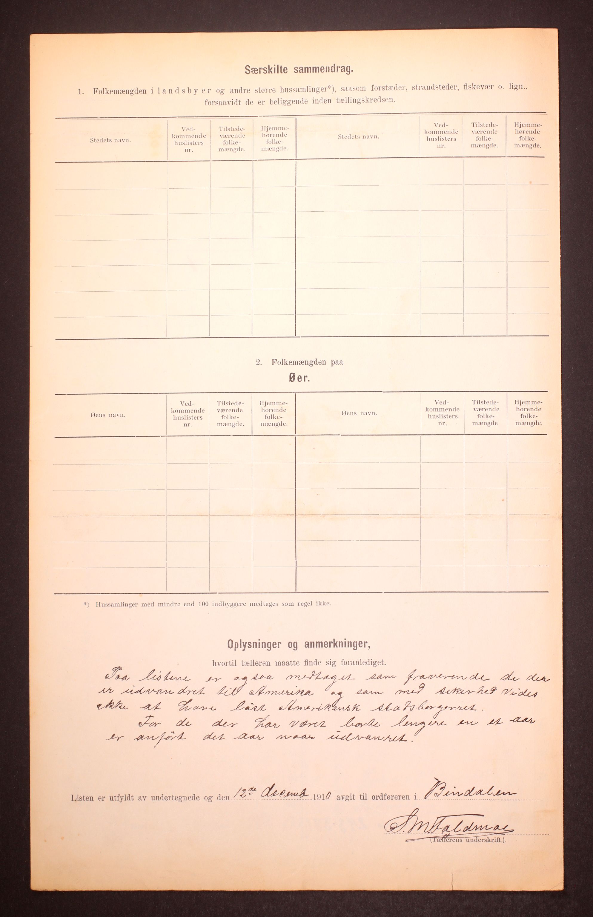 RA, Folketelling 1910 for 1811 Bindal herred, 1910, s. 8