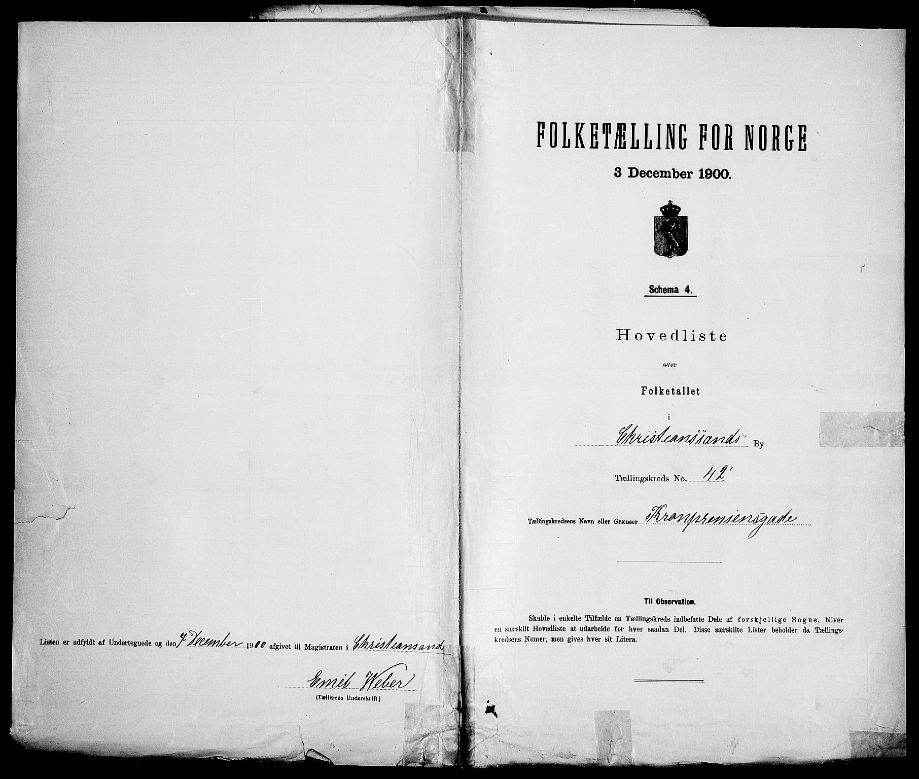 SAK, Folketelling 1900 for 1001 Kristiansand kjøpstad, 1900, s. 146