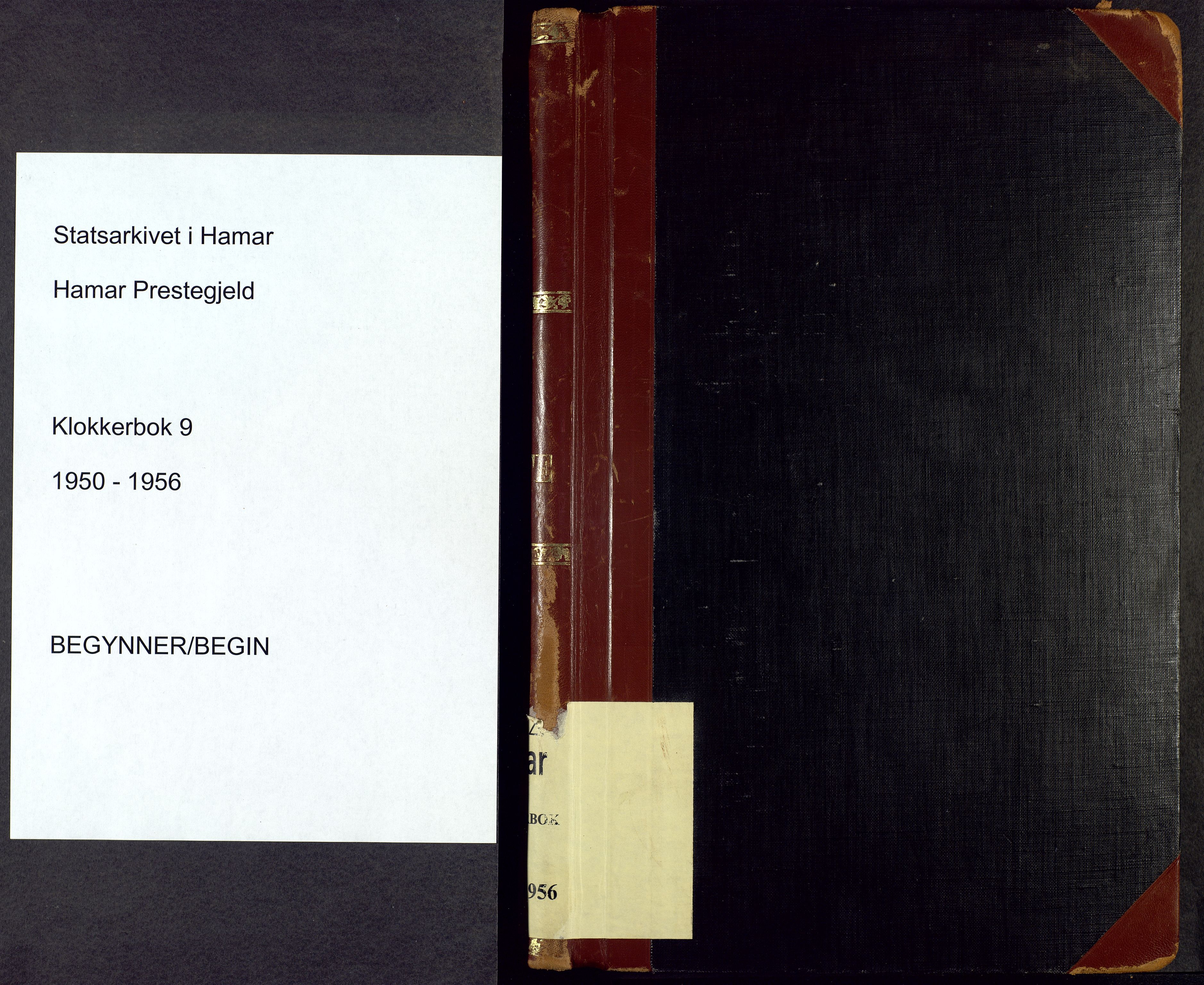 Hamar prestekontor, AV/SAH-DOMPH-002/H/Ha/Hab/L0009: Klokkerbok nr. 9, 1950-1956