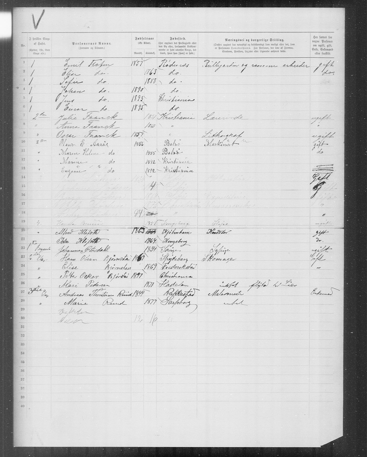 OBA, Kommunal folketelling 31.12.1899 for Kristiania kjøpstad, 1899, s. 9796