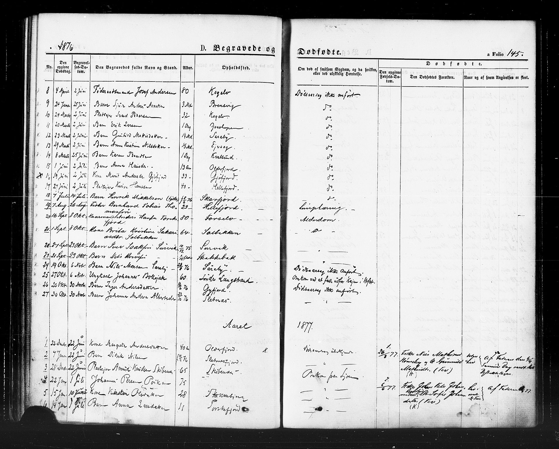 Hammerfest sokneprestkontor, SATØ/S-1347/H/Ha/L0007.kirke: Ministerialbok nr. 7, 1869-1884, s. 145