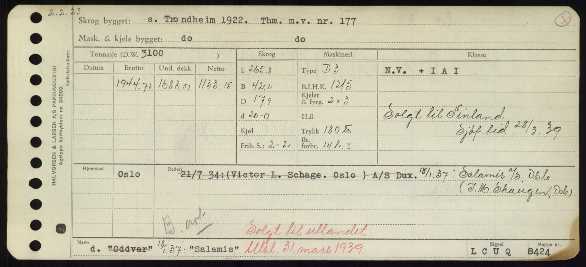 Sjøfartsdirektoratet med forløpere, Skipsmålingen, RA/S-1627/H/Hd/L0031: Fartøy, Rju-Sam, s. 579