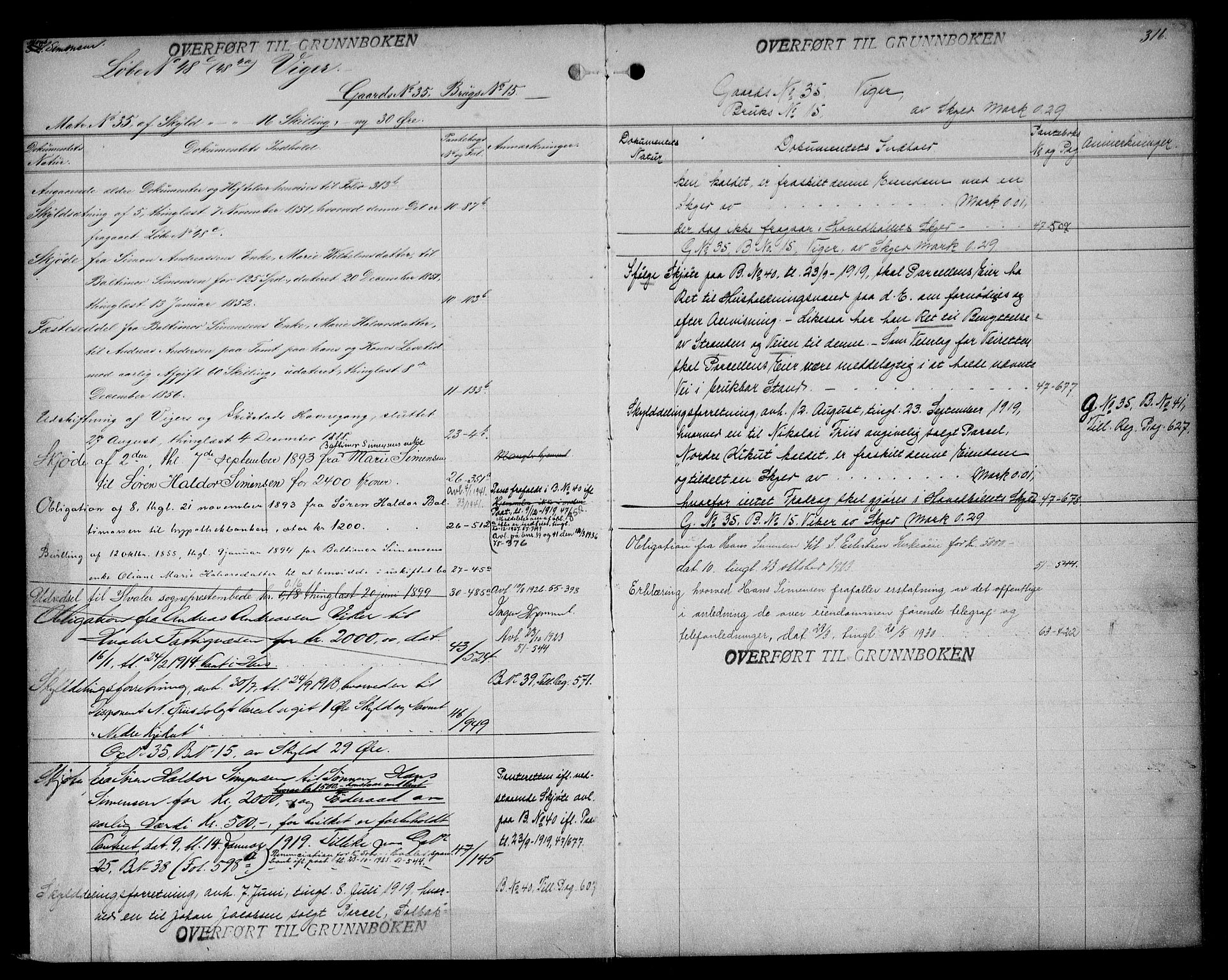 Onsøy sorenskriveri, AV/SAO-A-10474/G/Gb/Gbc/L0001a: Panteregister nr. III 1a, 1887, s. 316