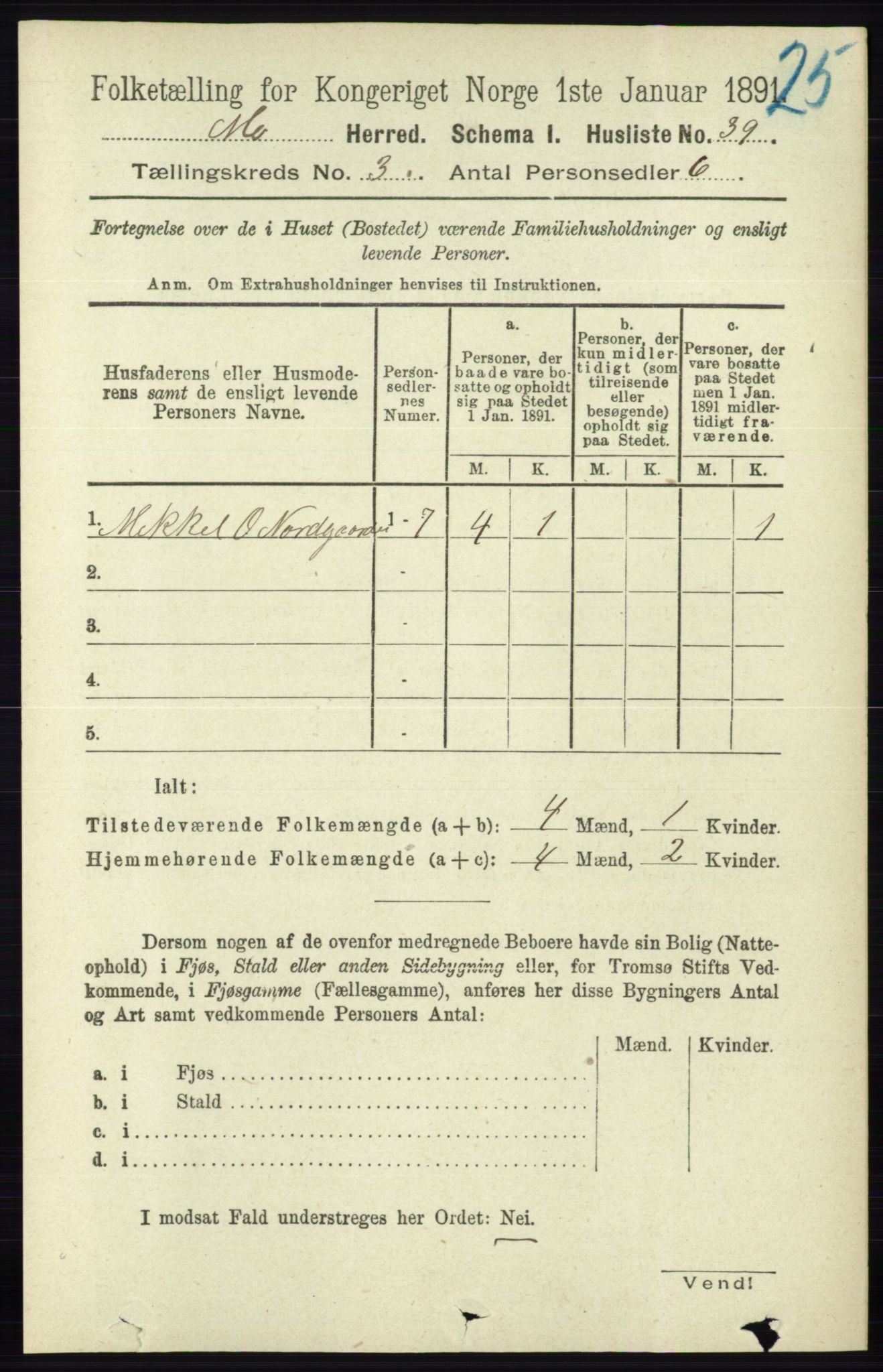 RA, Folketelling 1891 for 0832 Mo herred, 1891, s. 721