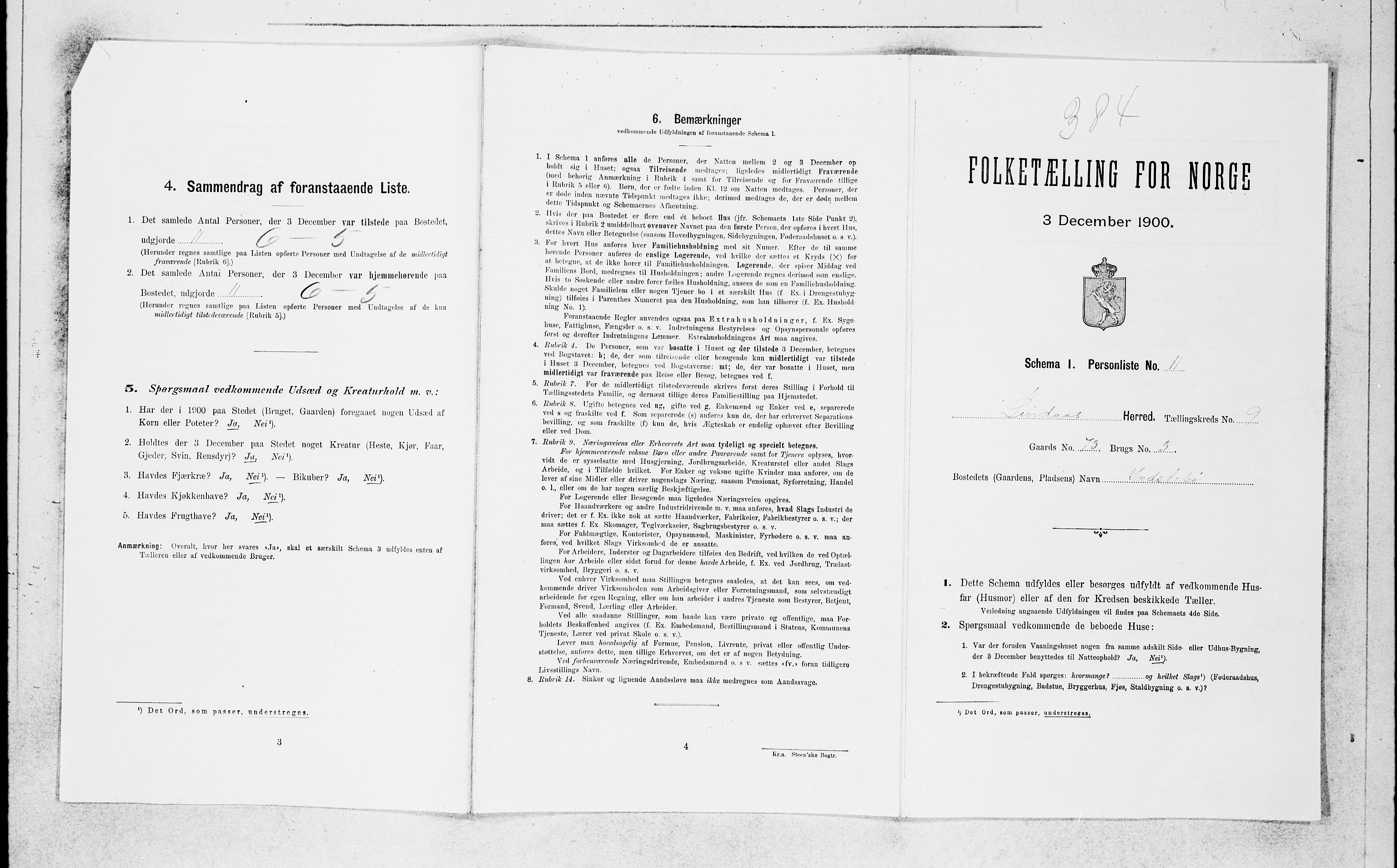 SAB, Folketelling 1900 for 1263 Lindås herred, 1900, s. 755